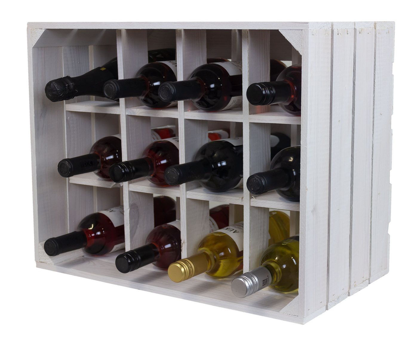 Allzweckkiste Flaschenregal Henry 12er weiss (Spar-Set)