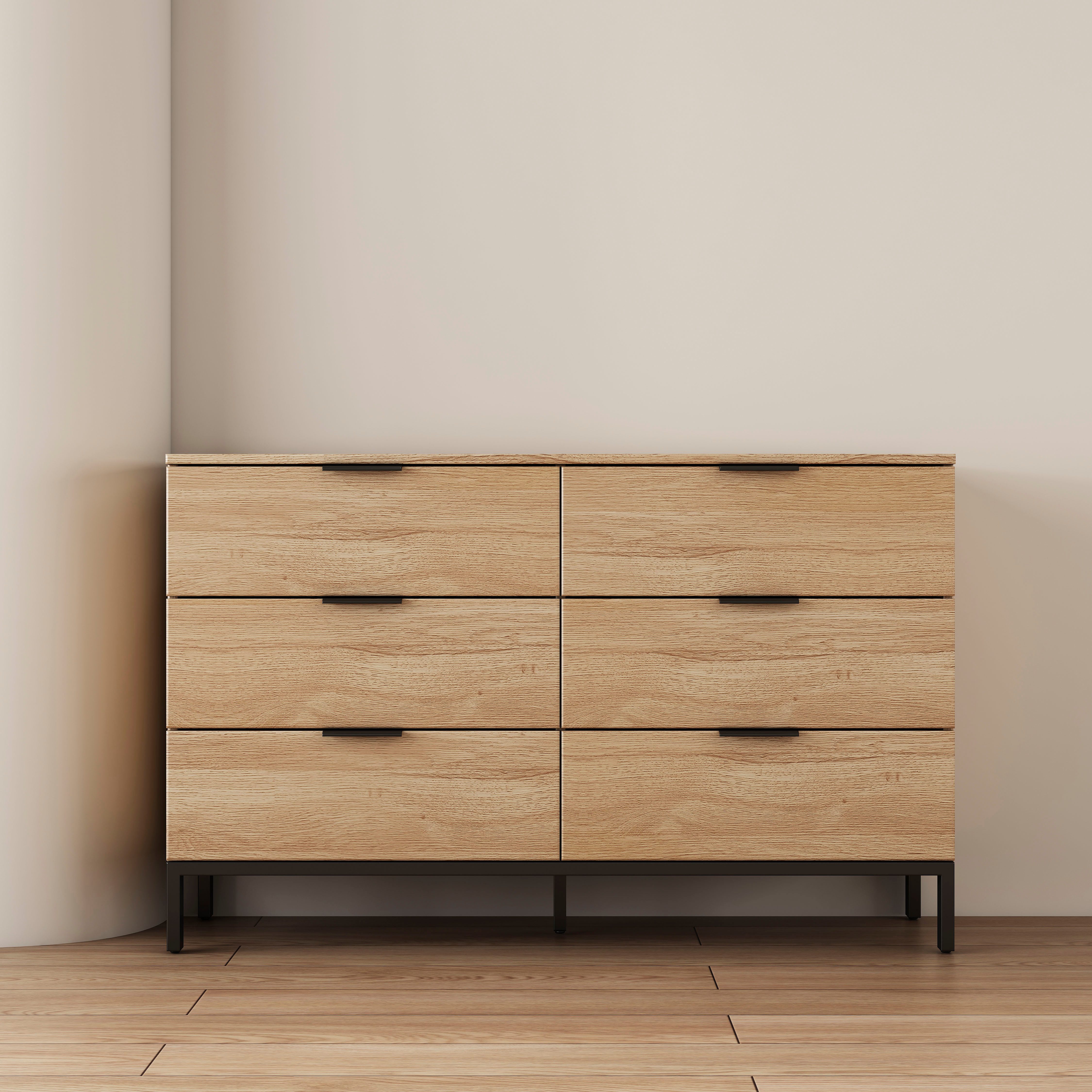 OTTO home Kommode Jorinde, Melaminoberfläche, flexibler Stauraum und robustes Metallgestell