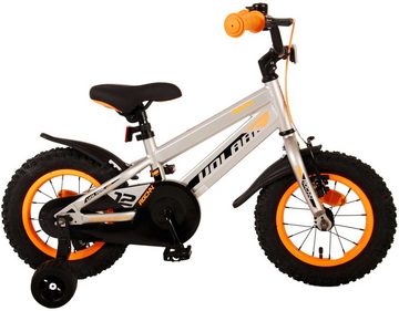 TPFSports Kinderfahrrad Volare Rocky 12 Zoll mit Rücktritt und Handbremse, 1 Gang, (Jungs Fahrrad - Rutschfeste Sicherheitsgriffe), Kinder Fahrrad 12 Zoll mit Stützräder und Klingel - Grau