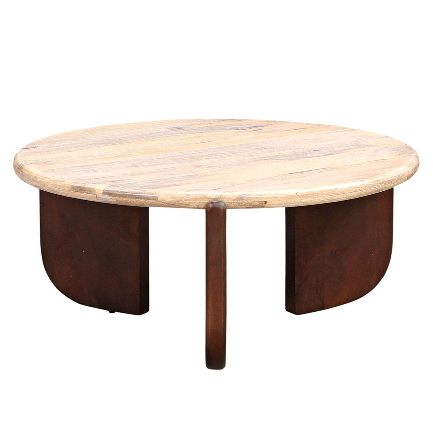 Marrakesch Orient & Mediterran Interior Couchtisch Couchtisch Adorata 80 cm – Rund aus Mangoholz mit braunem Gestell (1-St), Handarbeit