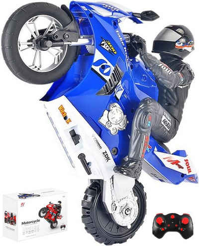 XDeer RC-Motorrad »Drahtlose Fernbedienung RC Motorrad mit Sound und Licht Effekt«, Driftmotorrad,Sechs-Achsen Balance Rennmotorrad/Stunt RC