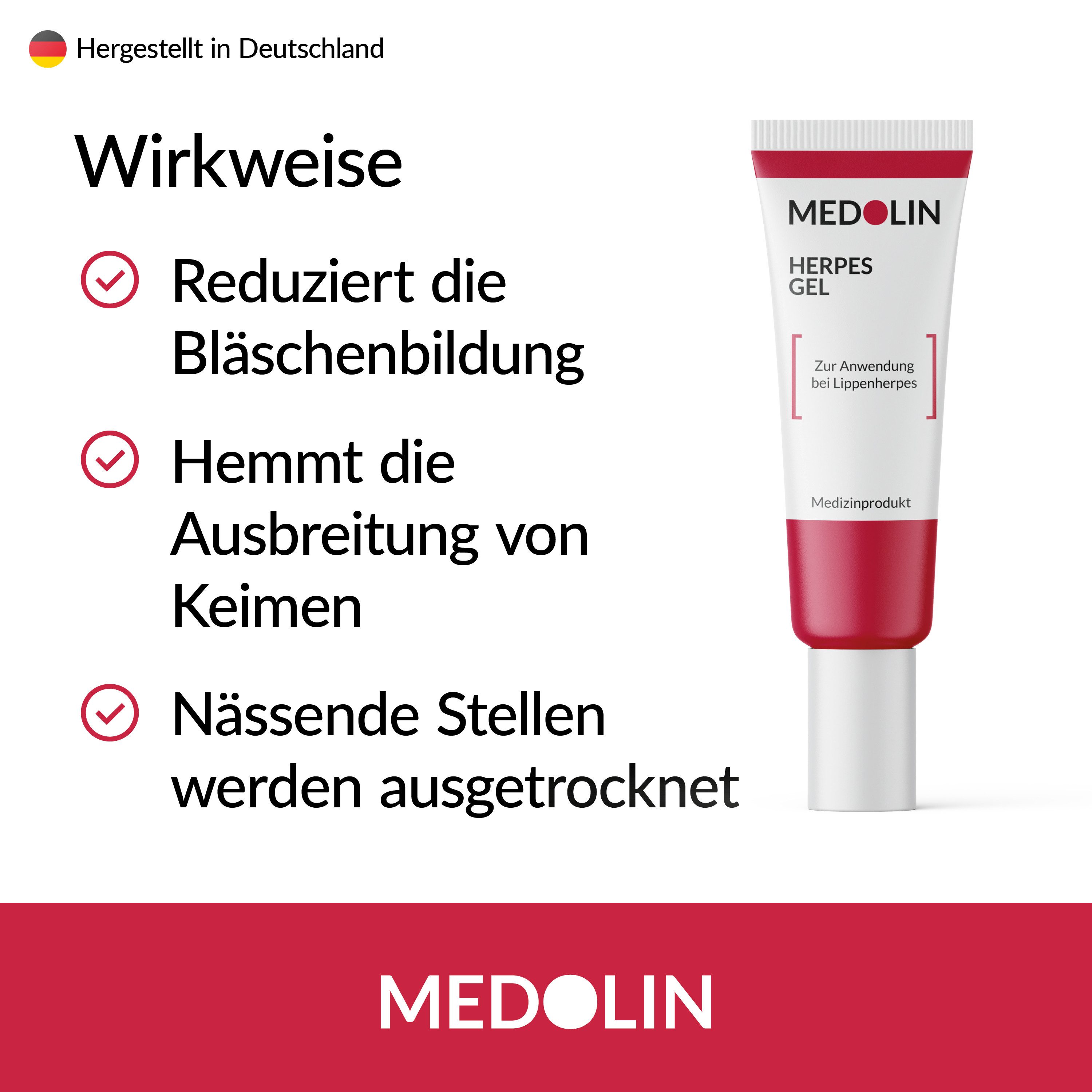 Medolin Lippencreme Herpesgel - Effektive Herpes Creme zur Linderung von Lippenherpes, 1-tlg.