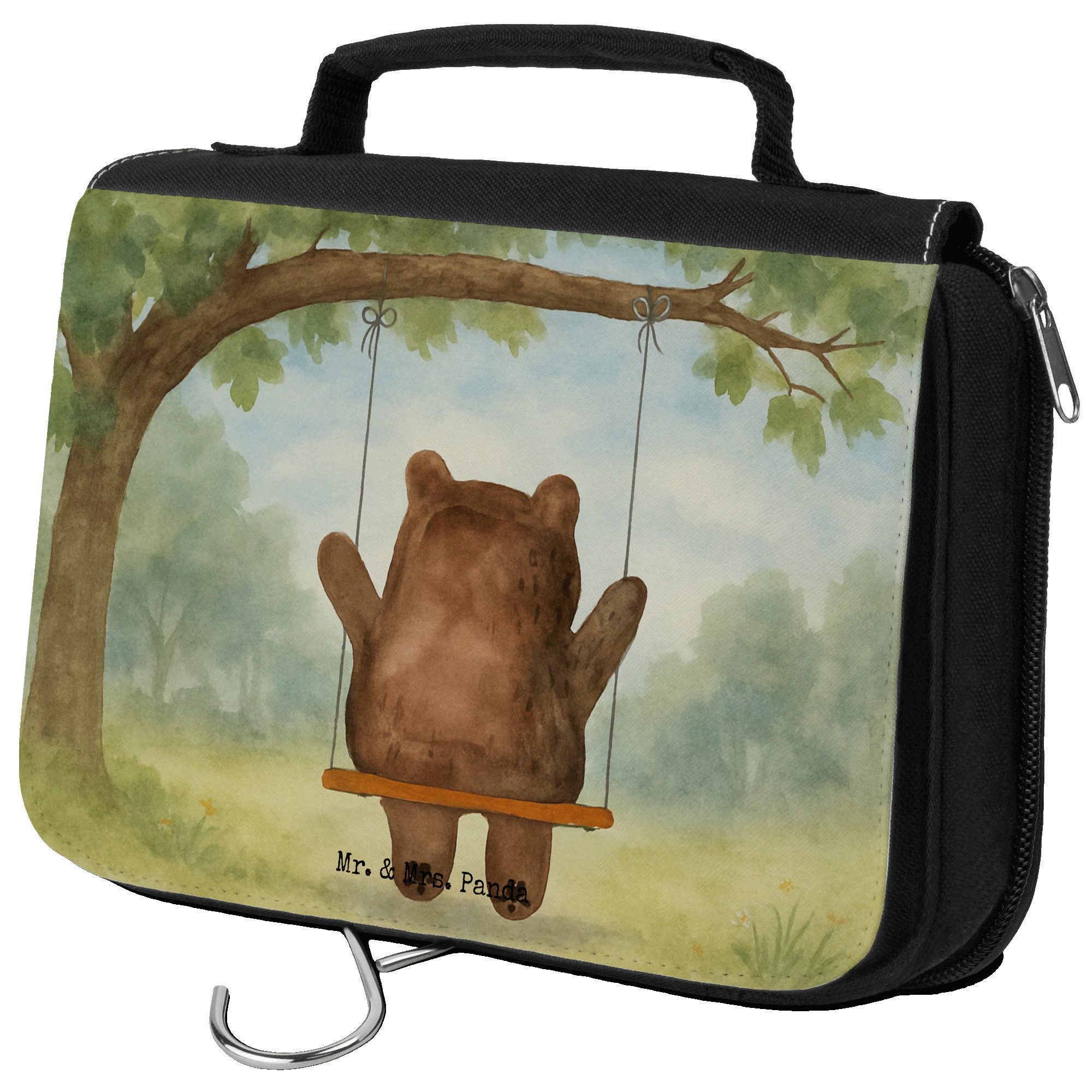 Kulturbeutel Bär Schaukel Design, Schminktasche, Weiß, Kulturtasche, Teddy, Kosmet