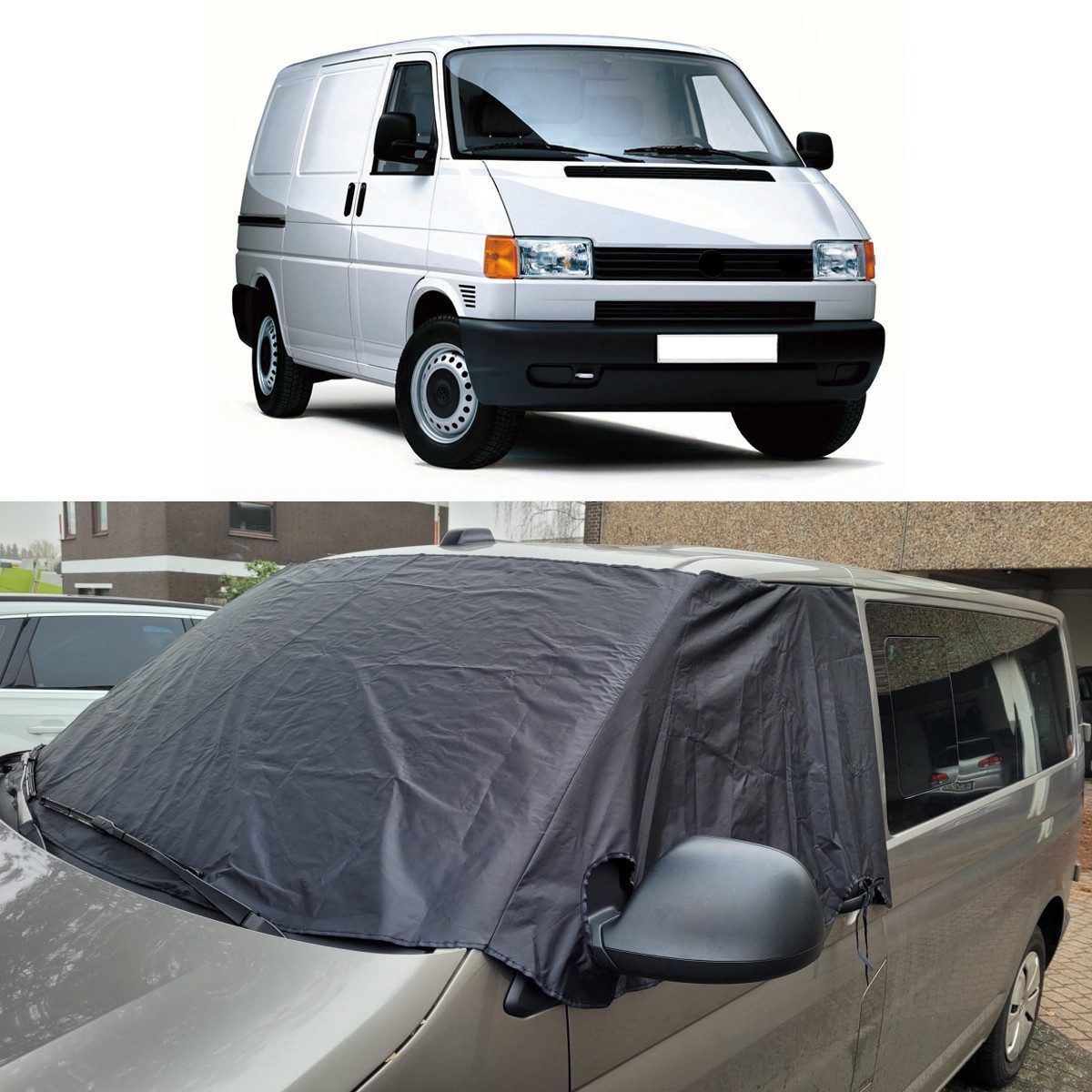BREMER SITZBEZÜGE Frontscheibenabdeckung DISCAM für VW T4 Bj 1996-03, (Set, 1-St., Trennvorhang Abtrennungsgardine), in Schwarz