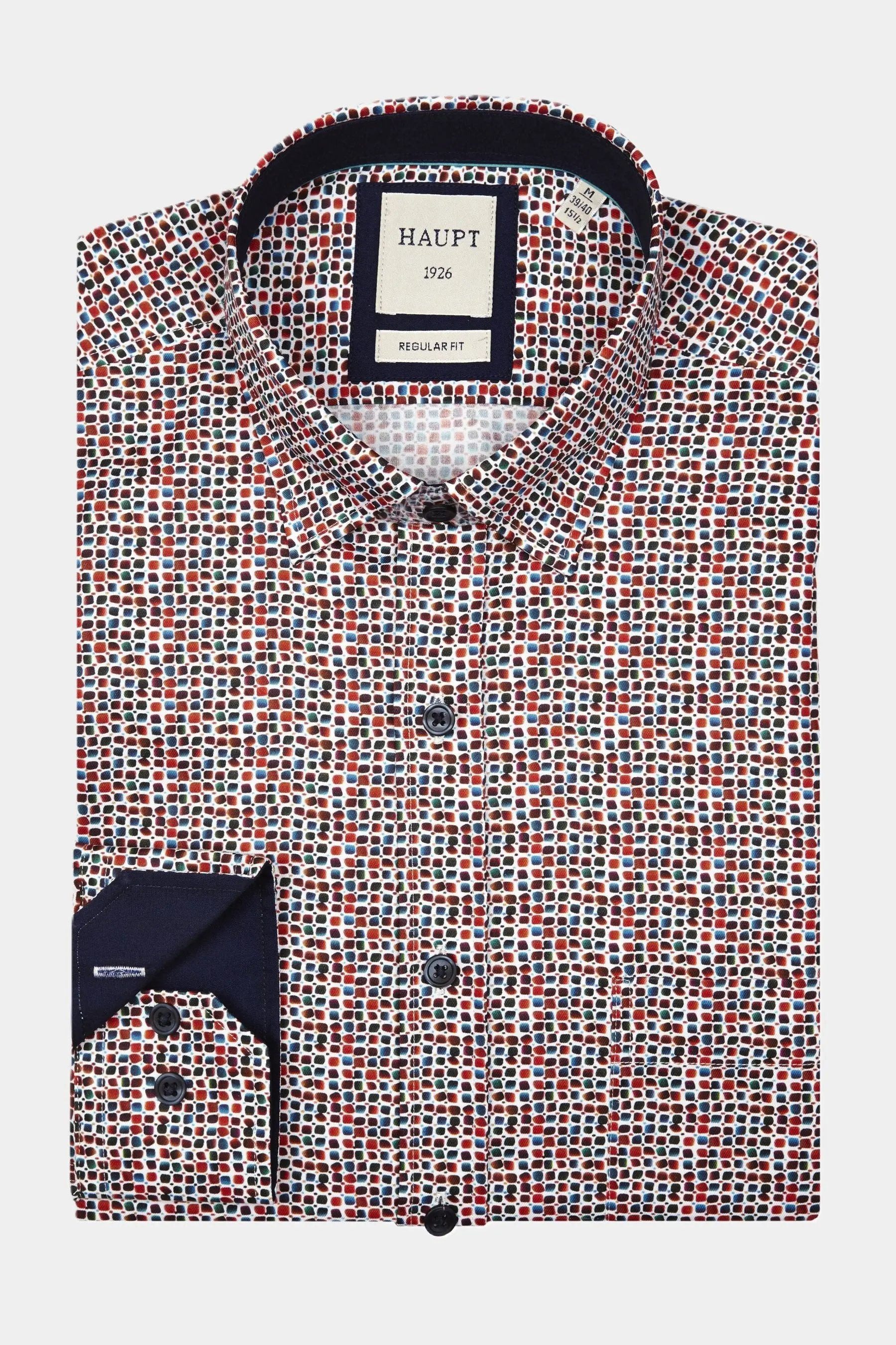 Haupt Langarmhemd Haupt Jersey Regular Fit Langarm Herrenhemd mit Allover P günstig online kaufen