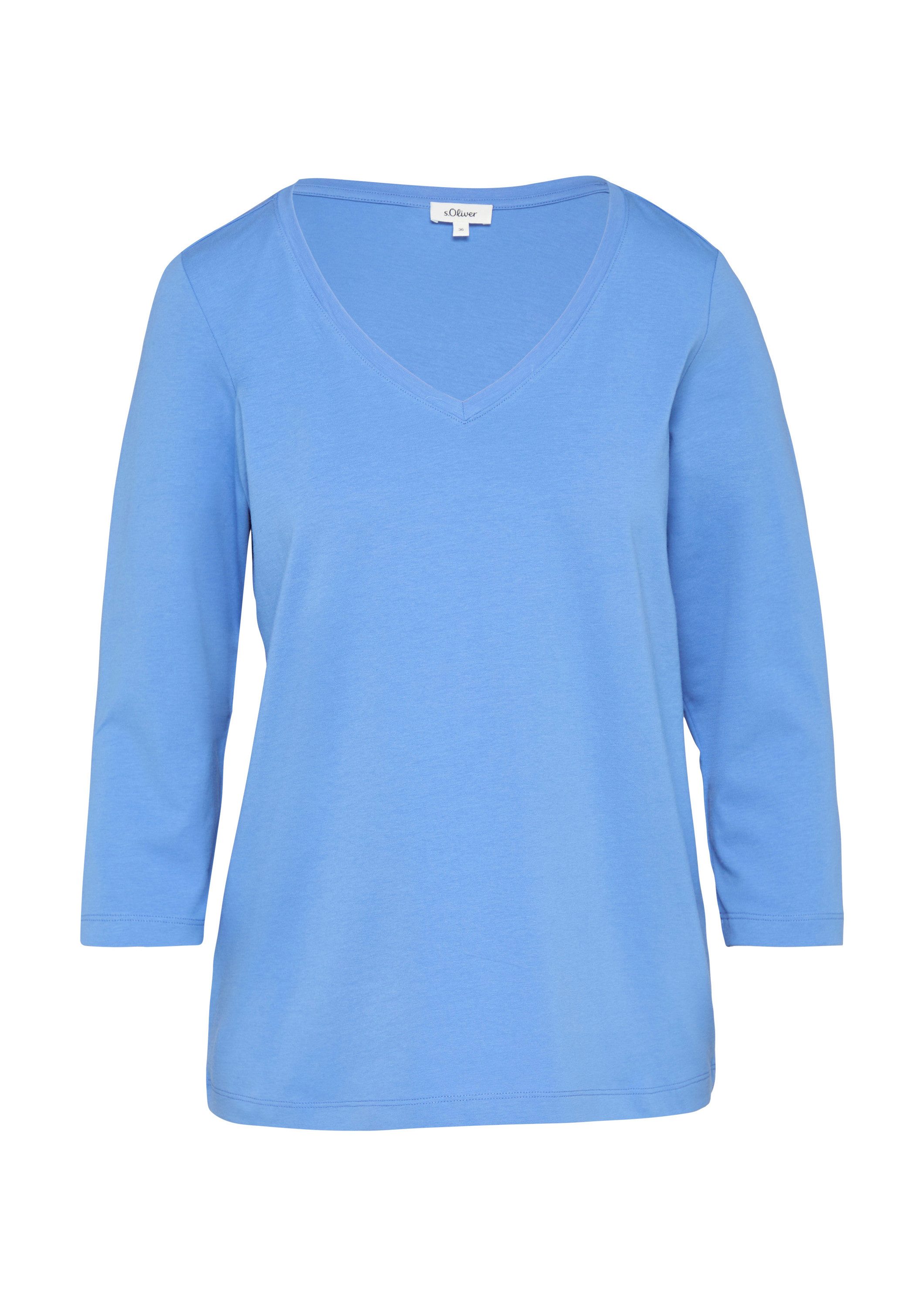 s.Oliver 3/4-Arm-Shirt T-Shirt Jerseyshirt mit V-Ausschnitt günstig online kaufen
