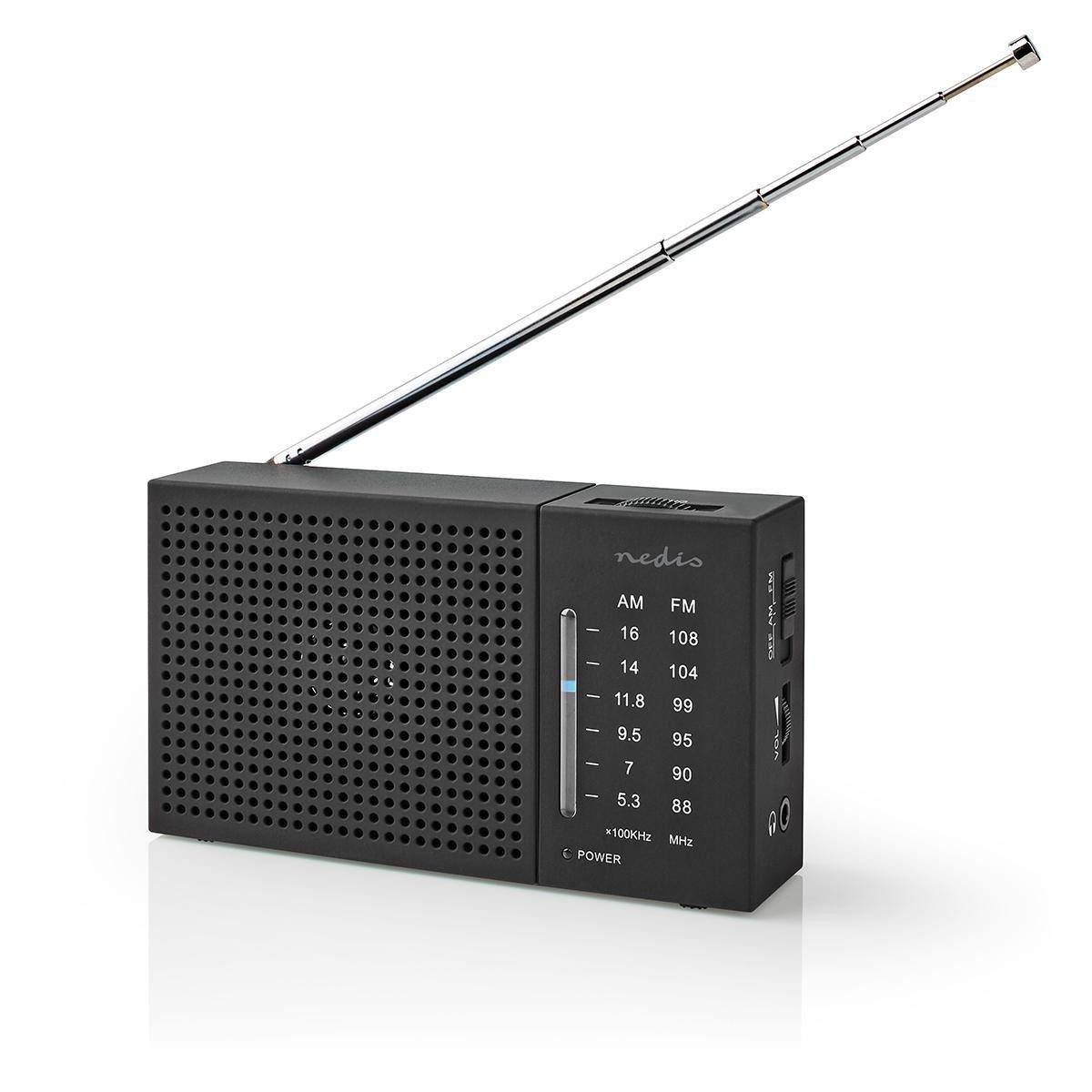 Nedis RDFM1200BK Radio (Tragbares Radio, 0.5 W, AM/FM-Radioempfang, analoge Abstimmung, Kopfhörerwiedergabe) – Bild 4 von 5