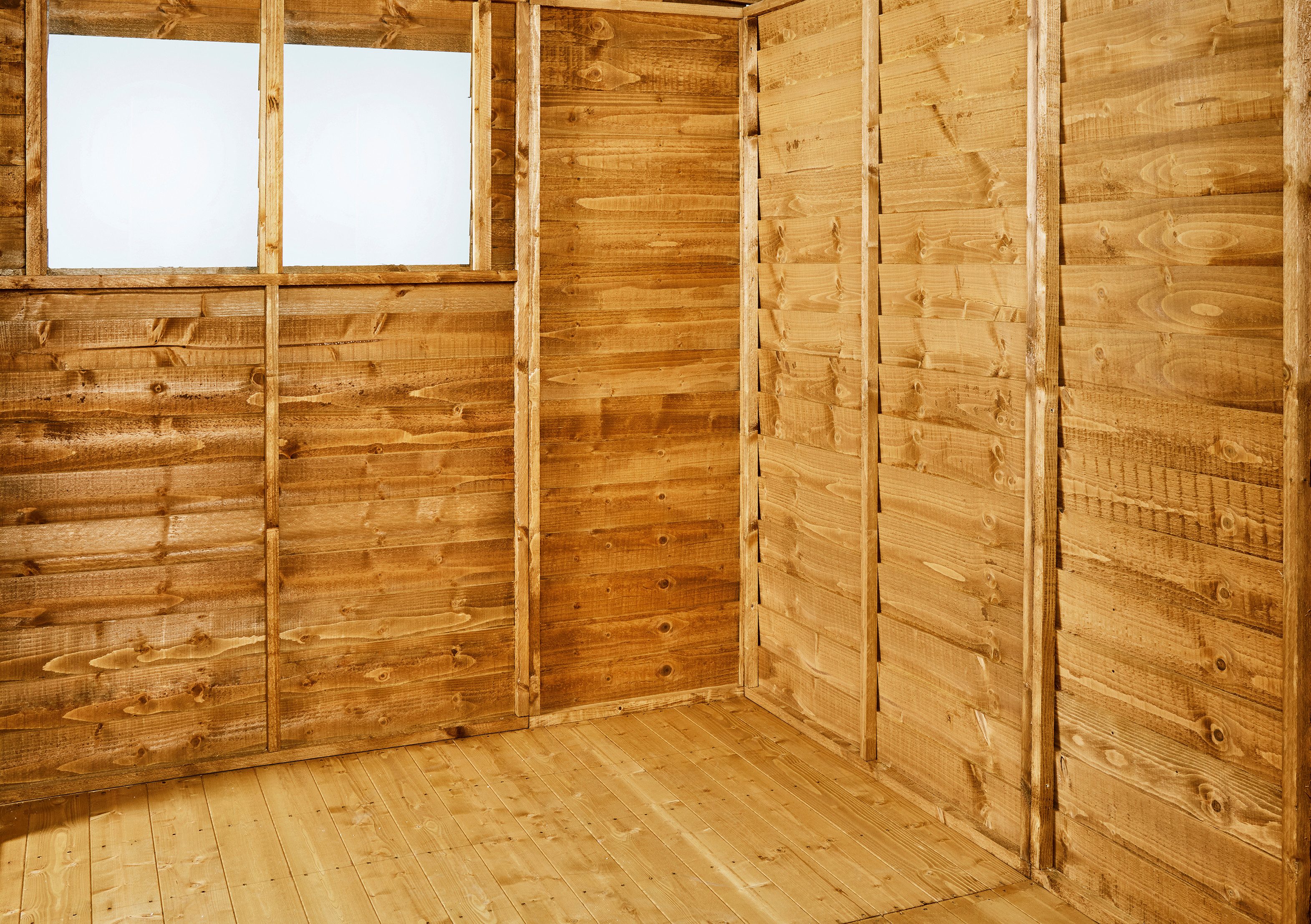 Powersheds Gartenhaus mit Pultdach und Stülpschalung, Vollholz ohne Fenster, BxT: 300x180 cm, (Polyester-verstärkte DachpaPOPe, gehärtetes Glas, hochwertiges Ho – Bild 4 von 5