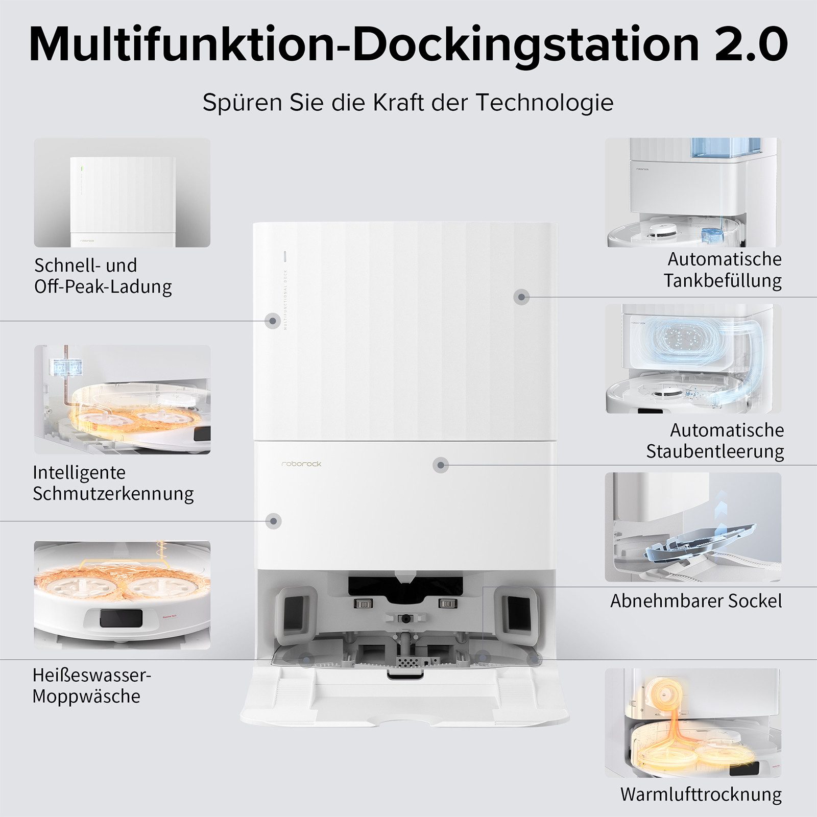 Roborock Saugroboter Qrevo pro 60°C-Heißwasser-Moppwäsche(Upgrade von Qrevo S/S7 Max Ultra), FlexiArm Design™ Kantenwischsystem, Warmlufttrocknung, Zwei rotierende Mopps, Smarte Vorschläge für Sperrzonen, Intelligentes Waschen und Wischen, 98,8% Ecken und Kantenreinigung