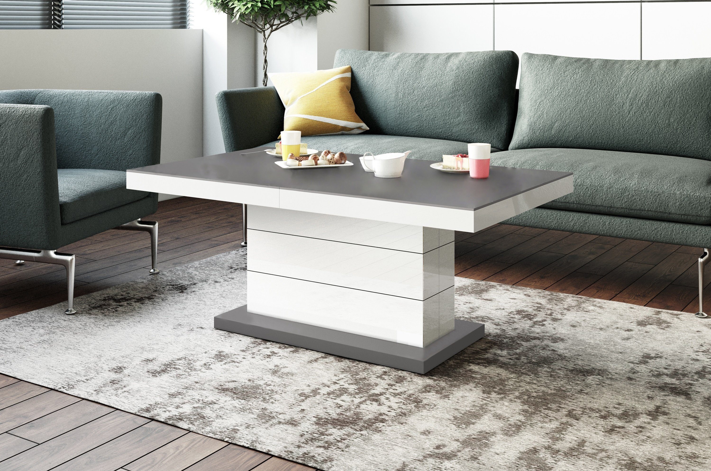 designimpex Couchtisch H-333 Grau Anthrazit MATT günstig online kaufen