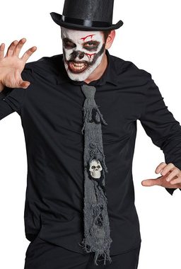 Karneval-Klamotten Zombie-Kostüm Zylinder Hut schwarz Blut mit Krawatte Totenkopf, blutige Halloween Horrorhut Erwachsene mit gruselig Zombie-Krawatte