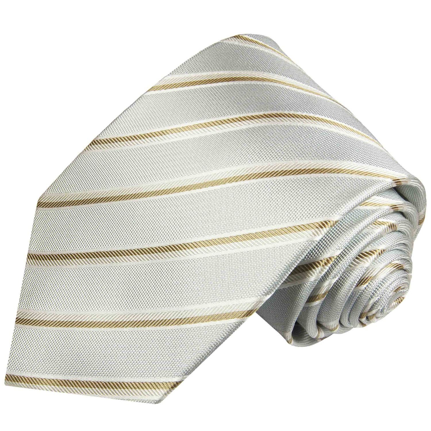 Paul Malone Krawatte Designer Seidenkrawatte Herren Schlips modern gestreift 100% Seide Schmal (6cm), hellblau gold 720