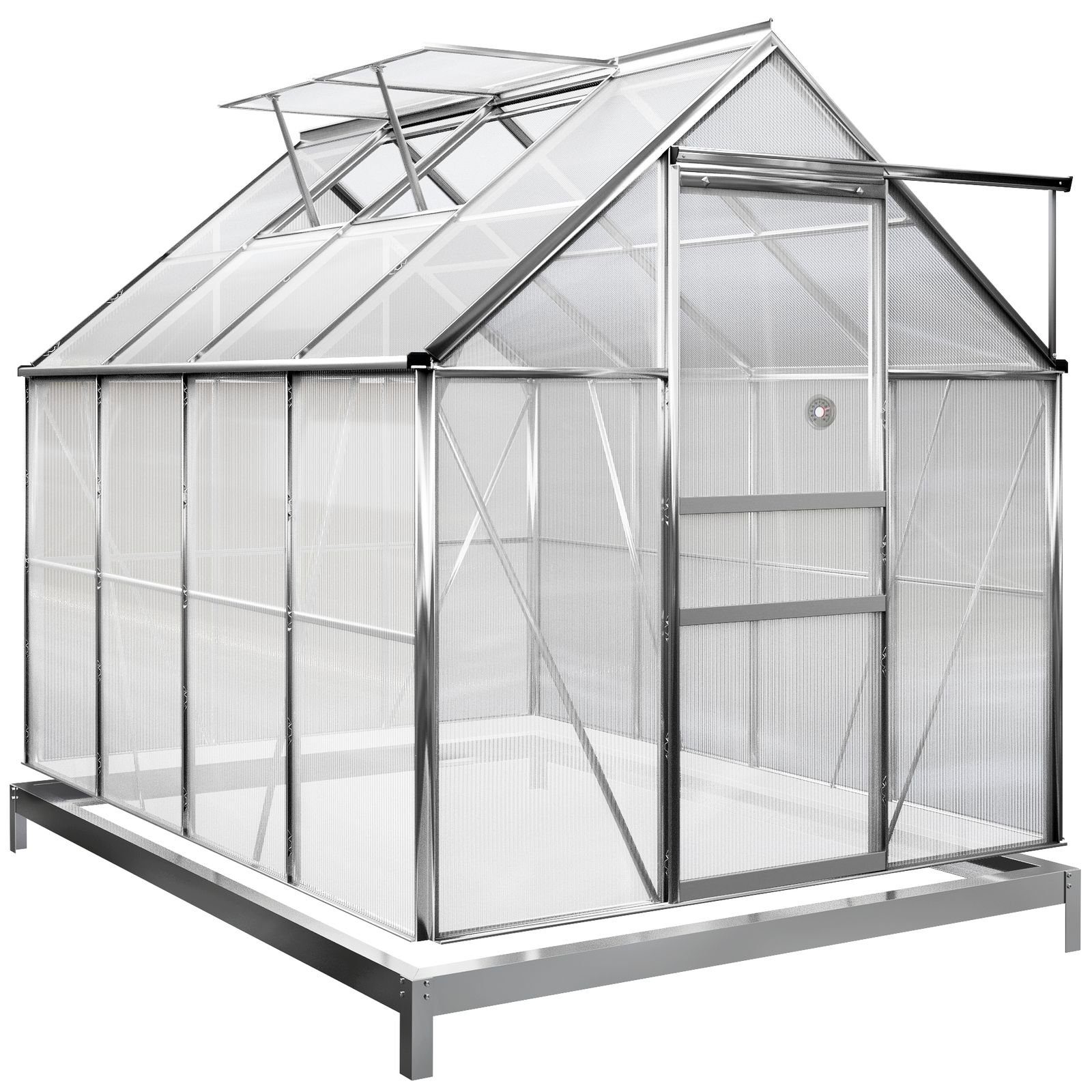Gardebruk Gewächshaus, Aluminium 4,75m² mit Fundament 250x190cm inkl. 2