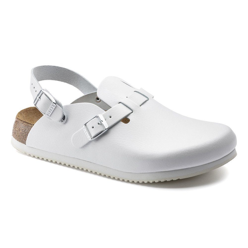 Birkenstock Clog Kay Superlauf, Naturleder, weiß Pantolette