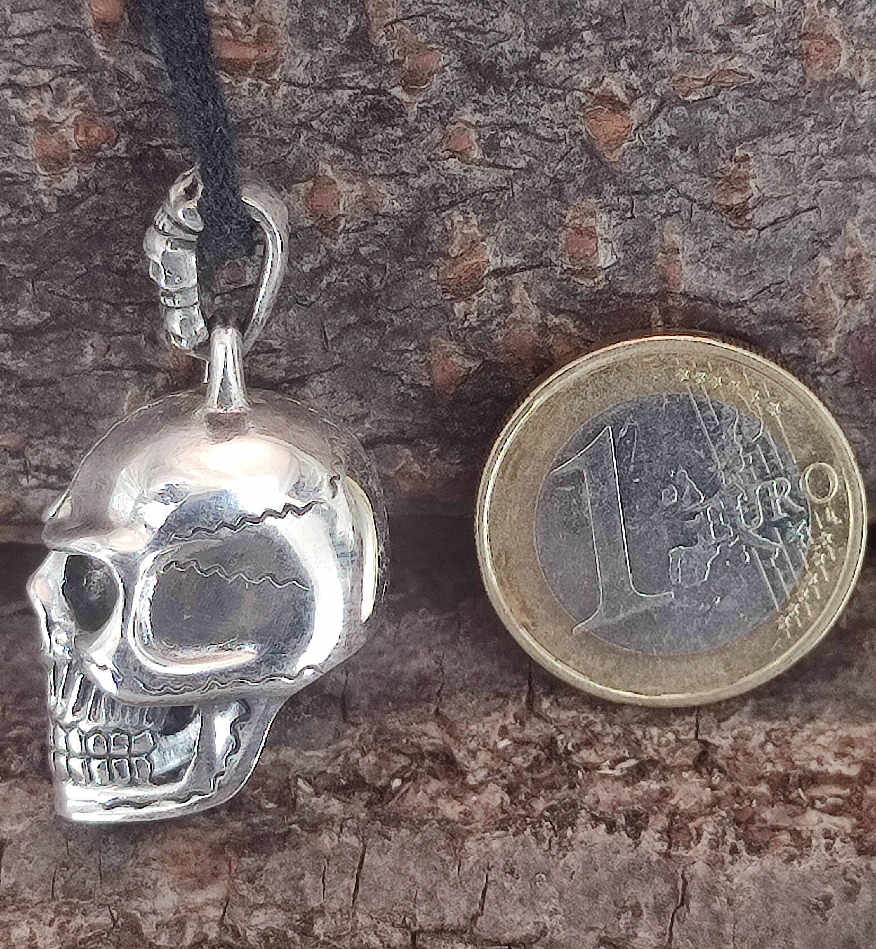 Sterling Anhänger Kettenanhänger Nr. großer Leather Kiss Silber of Schädel 181 Totenkopf 925 Skull