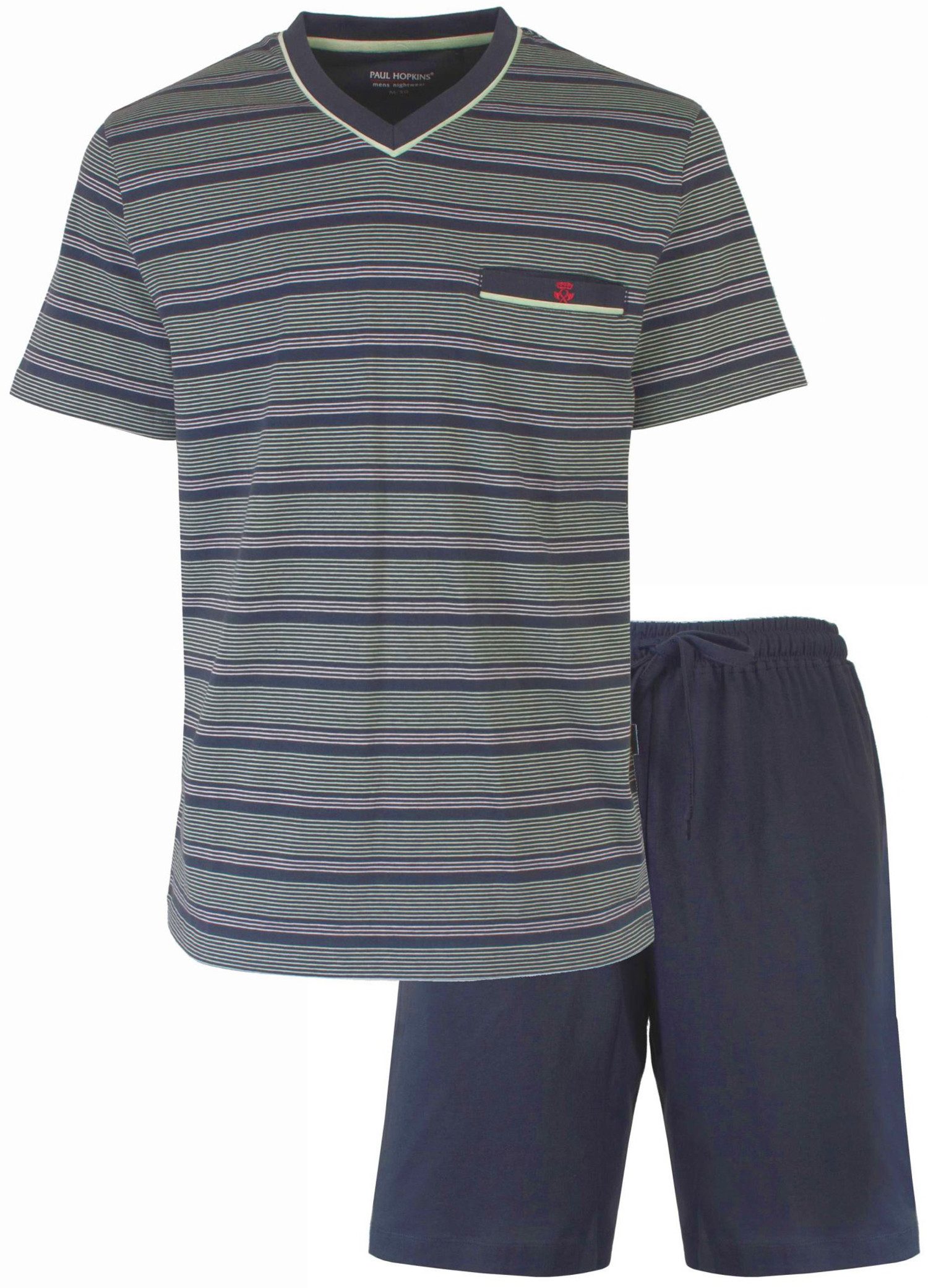 Shorty Herren Pyjama kurz Schlafanzug