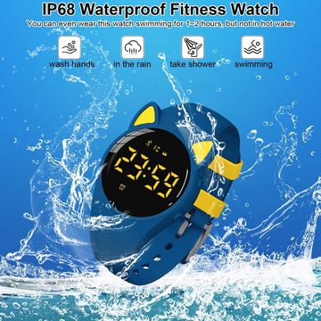 HUYVMAY Smartwatch (Android, iOS), Kinderuhr mit Multifunktionen,hautfreundlichem,IP68 Wasserdichtigkeit