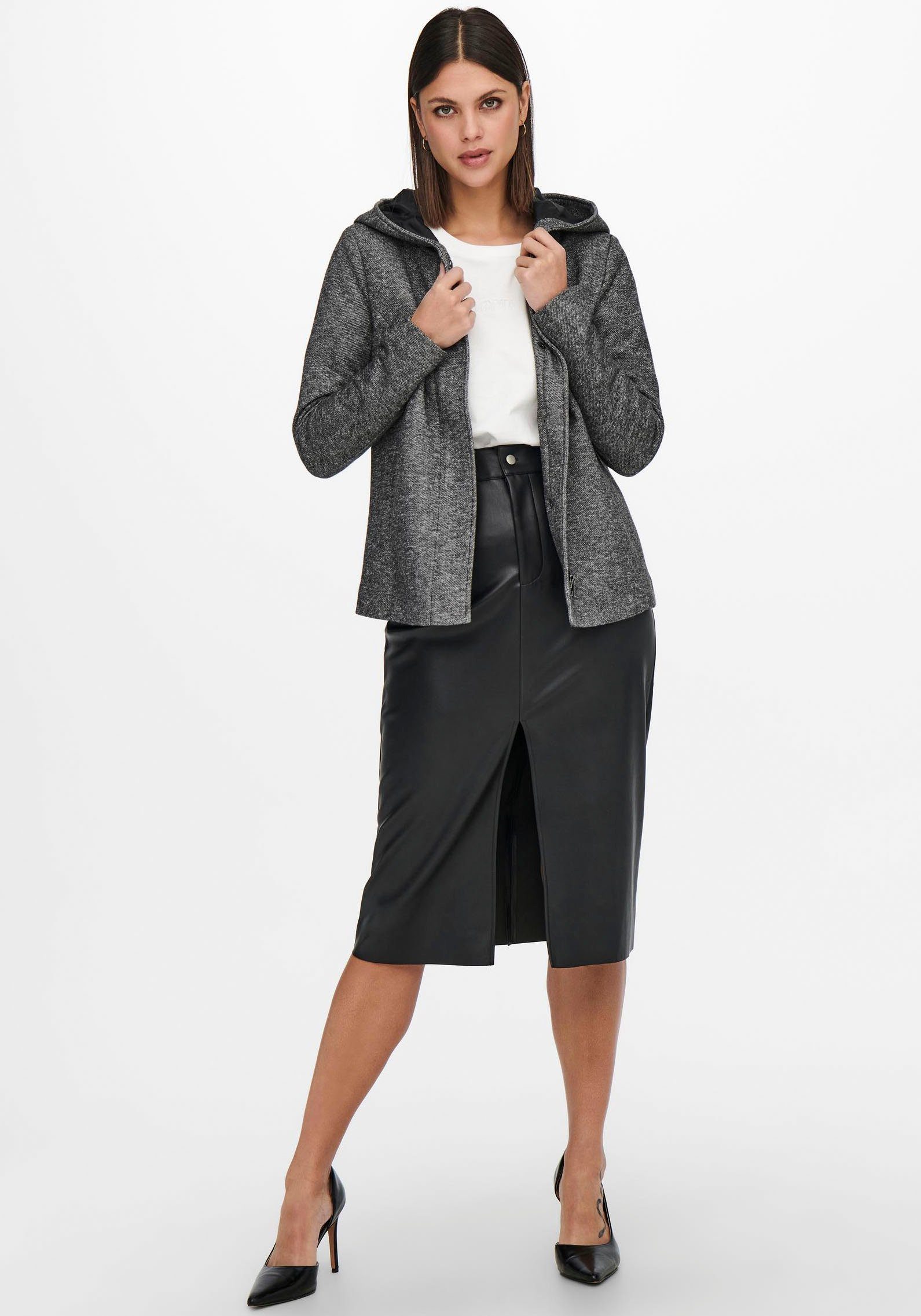 Kurzjacke LIGHT ONLY grey melange ONLSEDONA JACKET SHORT dark