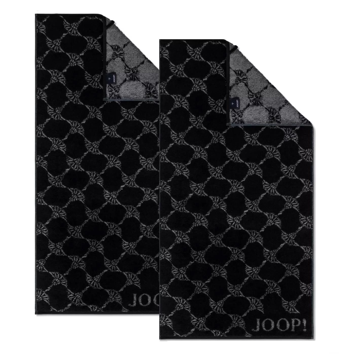 JOOP! Handtuch 2 Stück Joop! Handtuch Cornflower 1611-90 Schwarz 50x100, Walkfrottier (2-St), Baumwolle