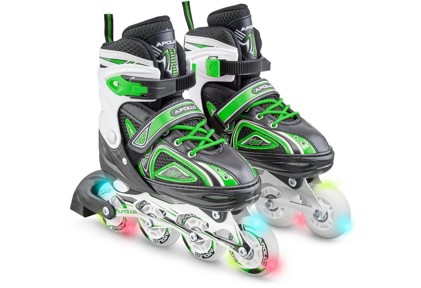 Apollo Inlineskates Größenverstellbare Inliner für Kinder Super Blades LED, Inliner verstellbare Größe, mit leuchtenden LED Wheels