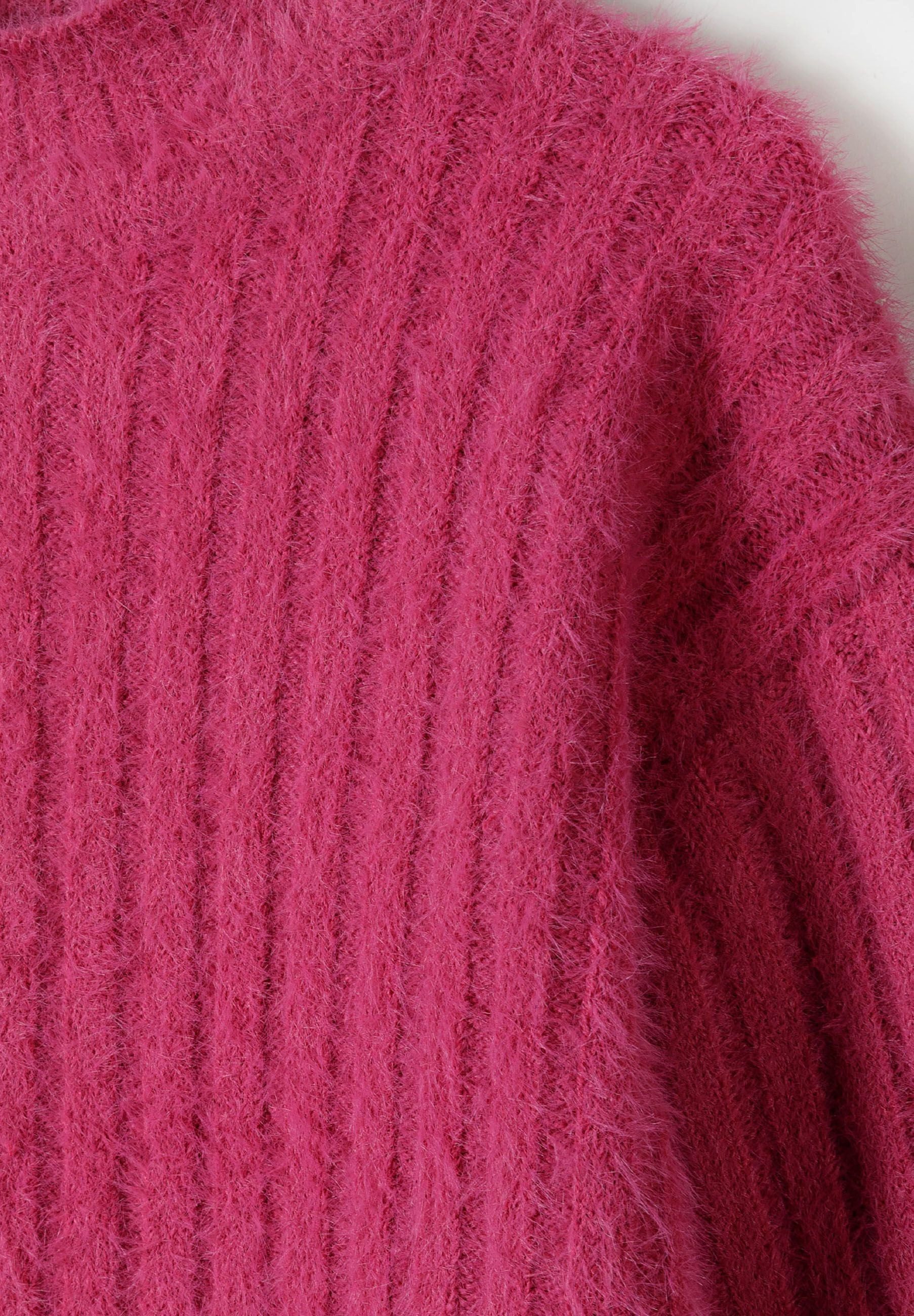 MINOTI Stehkragenpullover für Mädchen in Flauschoptik Rippenstruktur – Bild 4 von 4