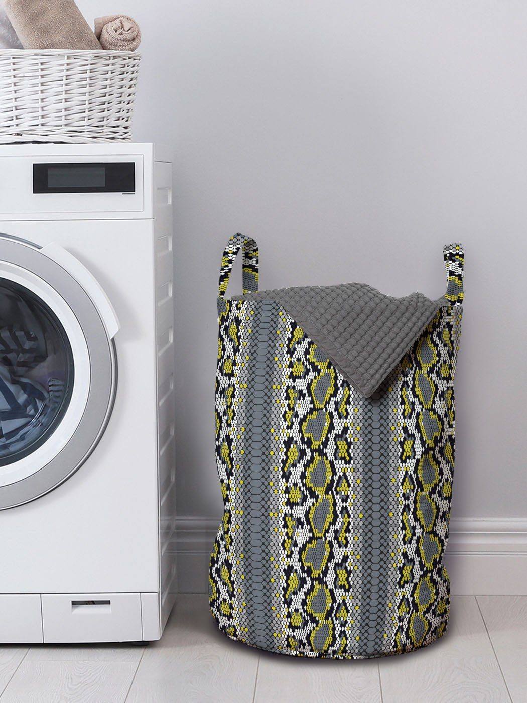 Wäschesäckchen Kontrast Kordelzugverschluss drucken Wäschekorb Waschsalons, mit Abakuhaus Vivid Griffen für Snakeskin Kunst