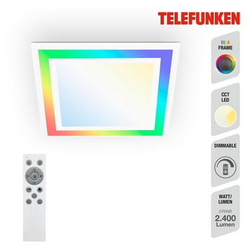 Telefunken LED Panel 318806TF, LED fest verbaut, Kaltweiß, Neutralweiß, Tageslichtweiß, Warmweiß, Deckenleuchte Panel CCT RGB Beleuchtung Framelight 24W 2400lm, 44,5 cm