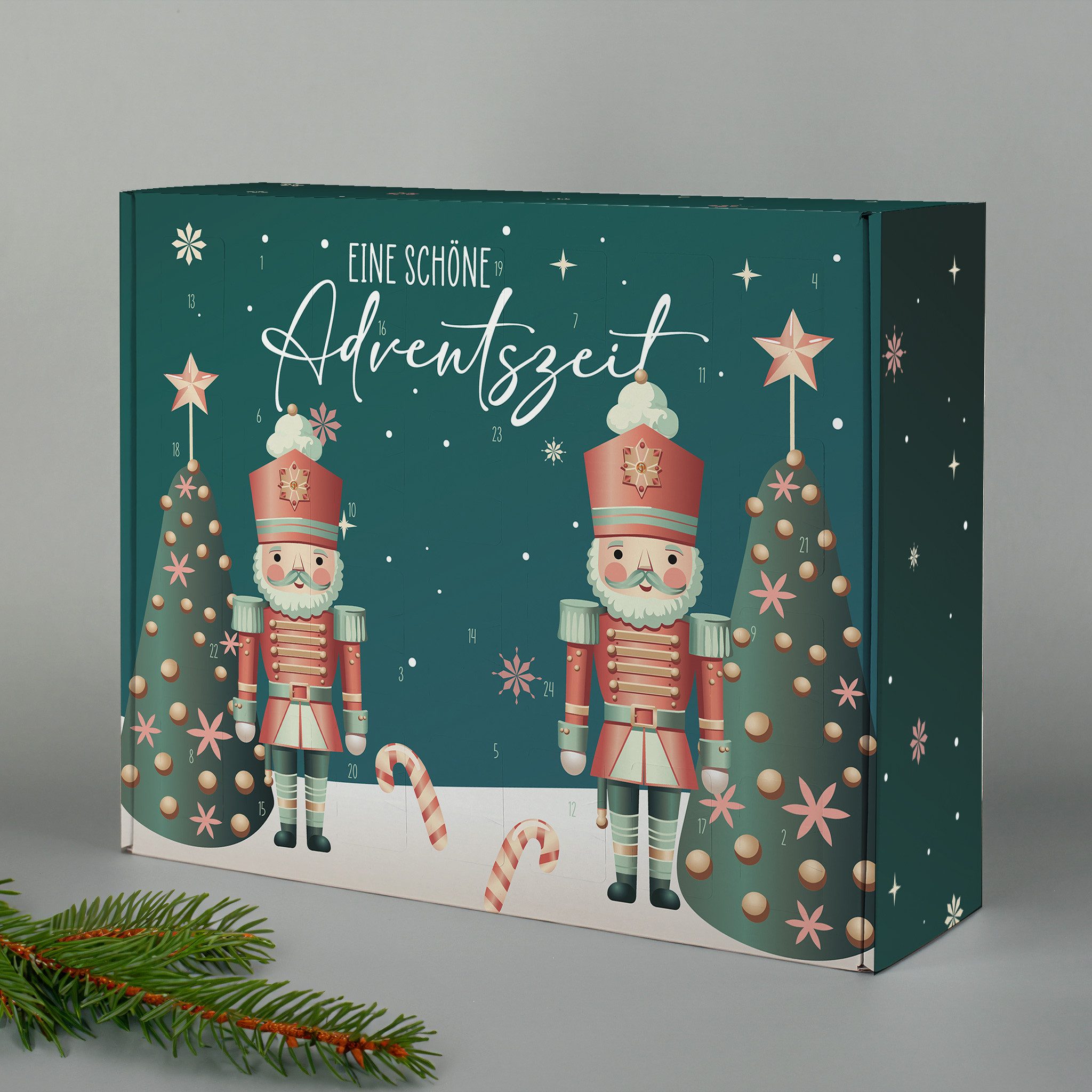Herz & Heim befüllbarer Adventskalender mit festlichen Motiven zu Weihnachten - DIY Adventskalender, zum selbst Befüllen, aus stabiler Pappe – Bild 2 von 5