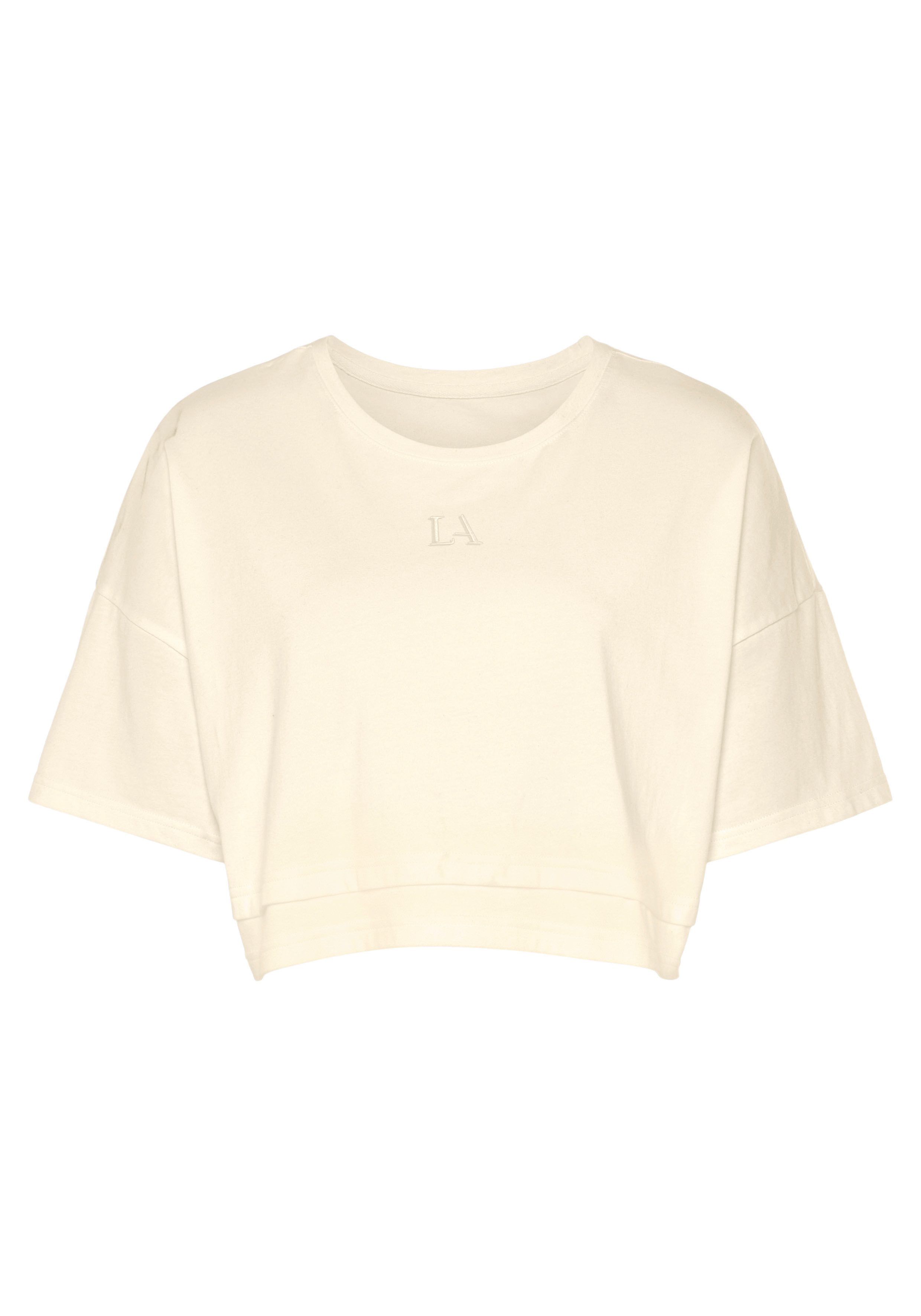 LASCANA Kurzarmshirt T-Shirt, weite Form mit Lagen-Look – Bild 2 von 5