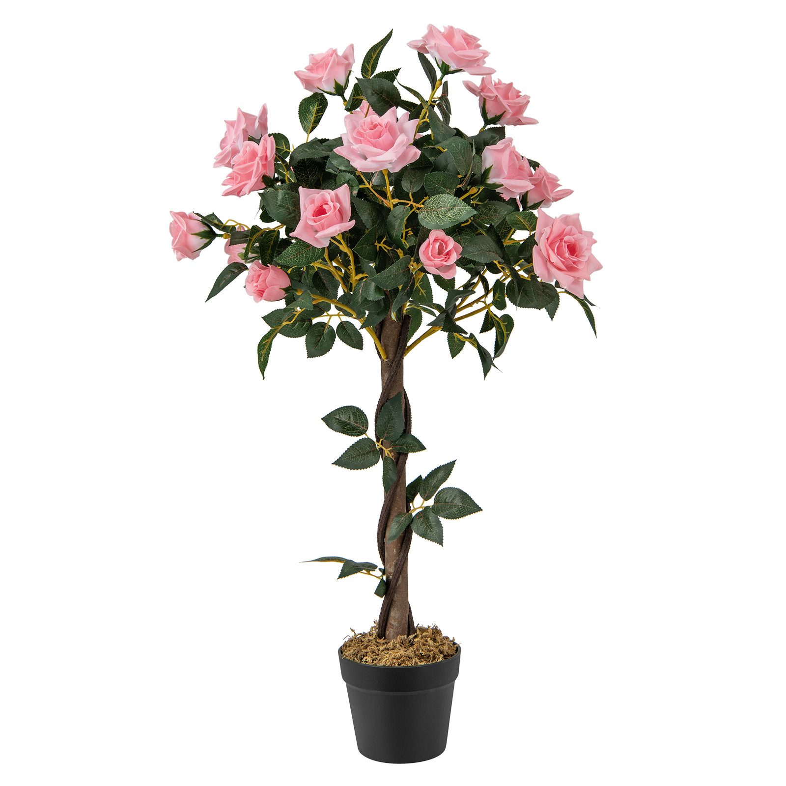 Kunstbaum, COSTWAY, Höhe 93 cm, mit 21 Kiefernrosen & natürlicher Stamm günstig online kaufen