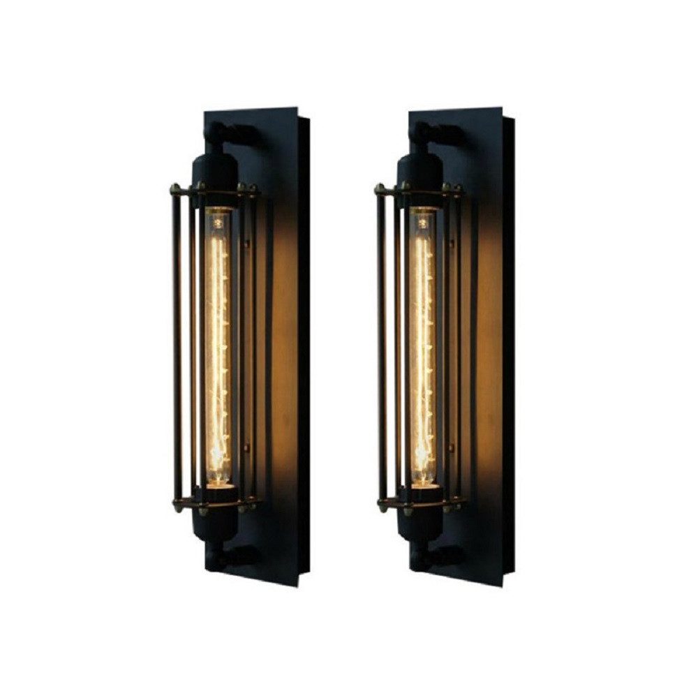 AURIVION Wandleuchte Wandleuchte Metall Tube-Käfig Wandlampe, Retro Industrial, Dekorieren, ohne Leuchtmittel, Warmlicht, E27, Ohne Lichtquelle ohne Leuchtmittel( 3 Stück )