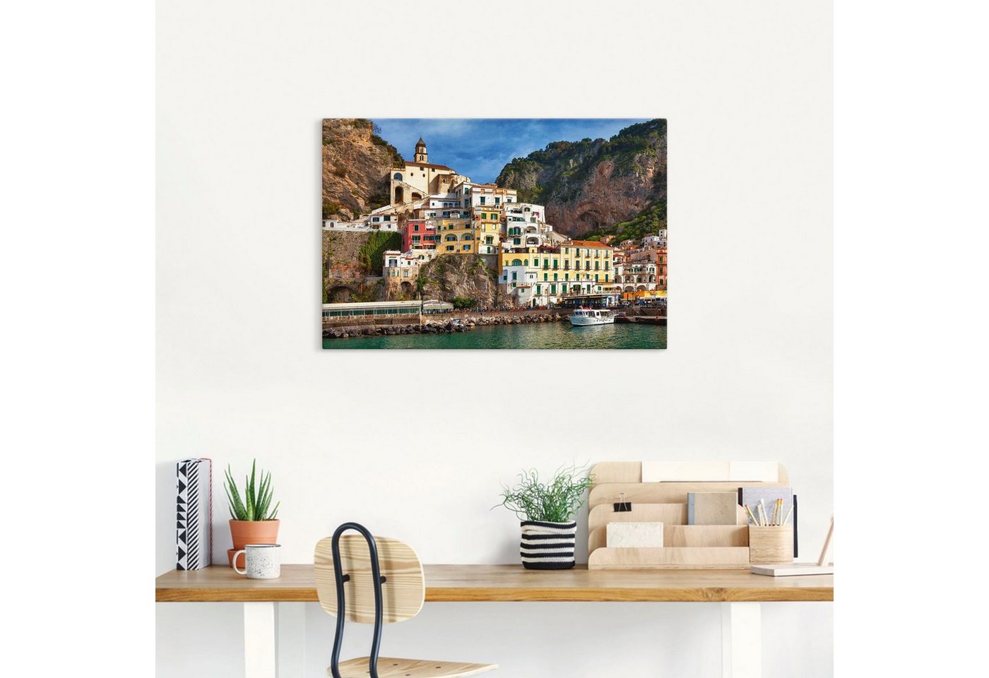 Artland Wandbild »Hafen von Amalfi an der Amalfiküste«, Italien (1 Stück), in vielen Größen & Produktarten - Alubild / Outdoorbild für den Außenbereich, Leinwandbild, Poster, Wandaufkleber / Wandtattoo auch für Badezimmer geeignet-HomeTrends
