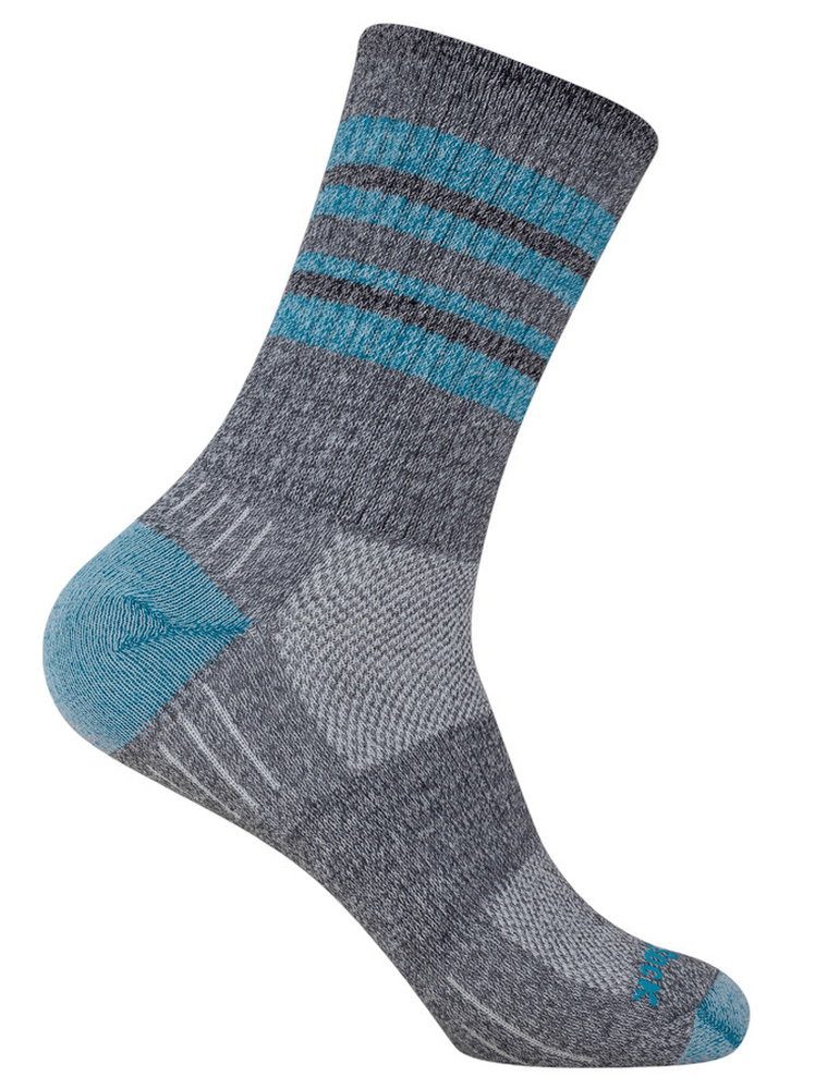 Wrightsock Wandersocken Crew Escape (extra Frottee-Polsterung, mitteldick) grau/türkis