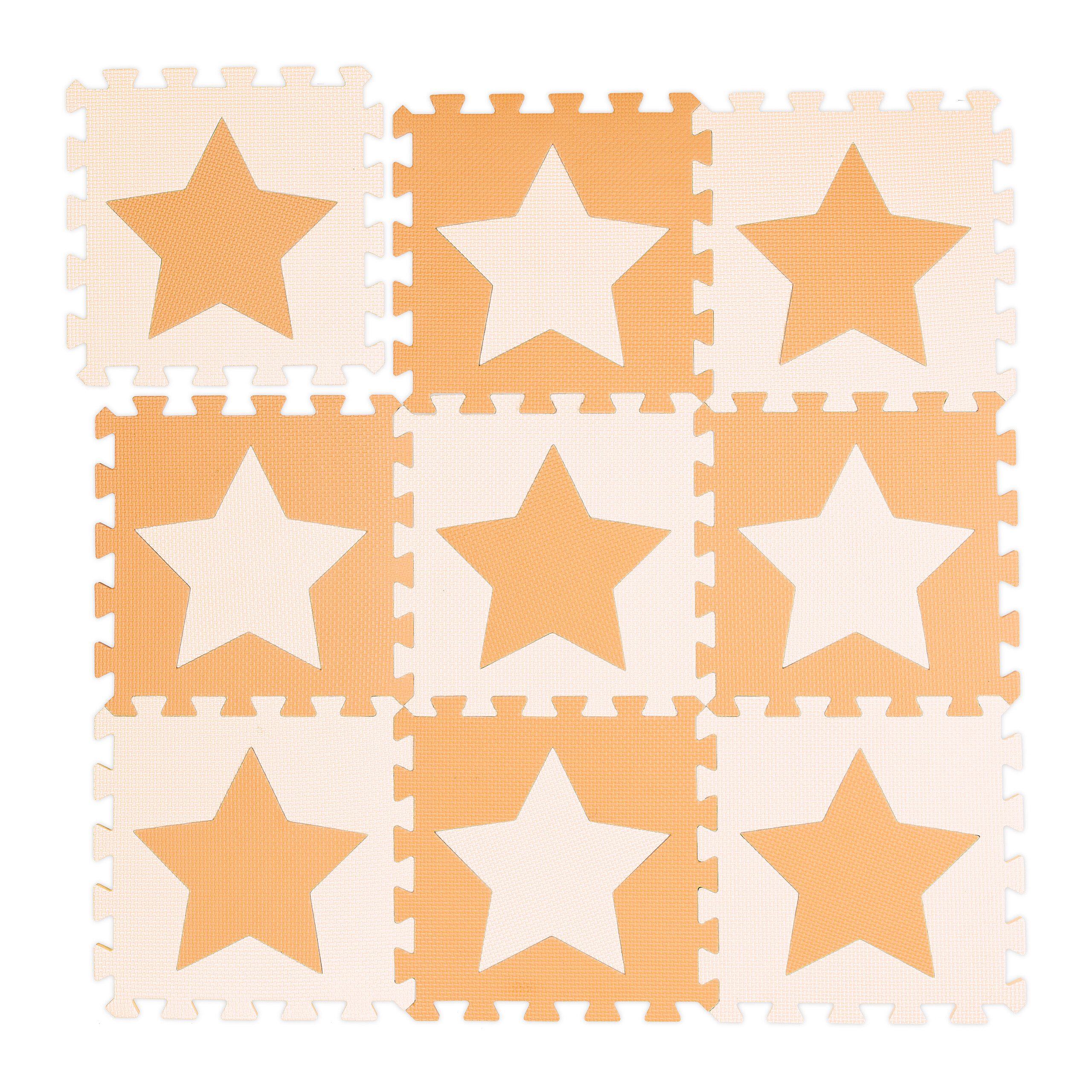 relaxdays Spielmatte Puzzlematte Sterne, Orange-Gelb günstig online kaufen