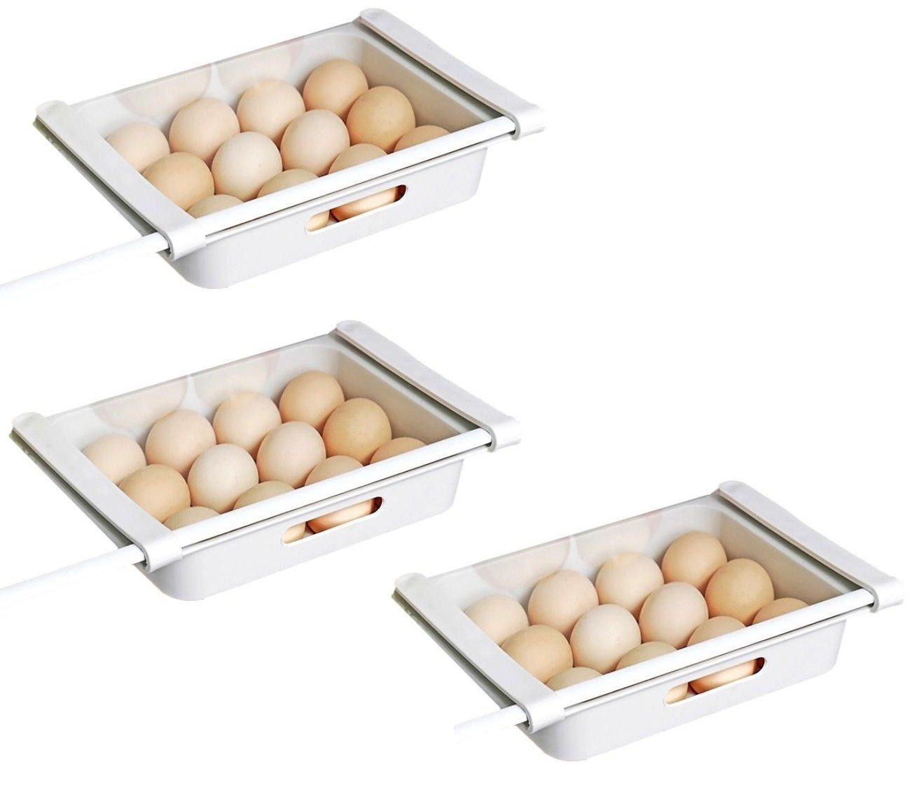 BAYLI Pizzaschneider 3er Pack Eierbehälter für Kühlschrank Eierablage  Kühlschrank Organizer