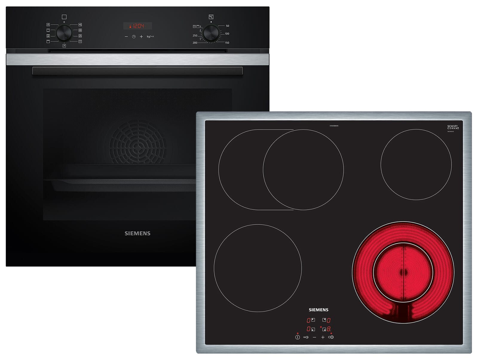 SIEMENS Backofen-Set, mit 4-fach Auszug, Pyrolyse-Selbstreinigung