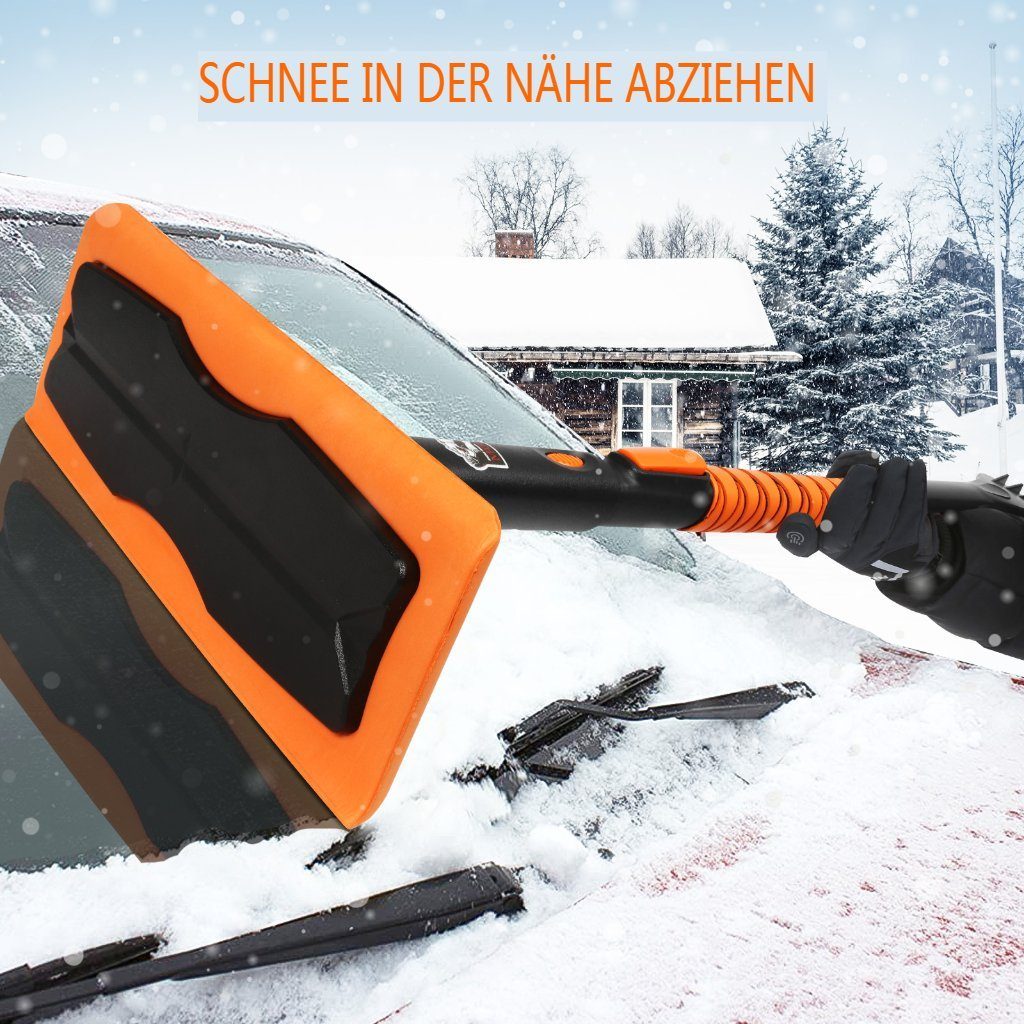 Eiskratzer & Schneebürste (2 in 1) Einfach zu montieren, einziehbare  Winter-Schneebürste mit rutschfestem Schaumstoffgriff für  Autowindschutzscheibe