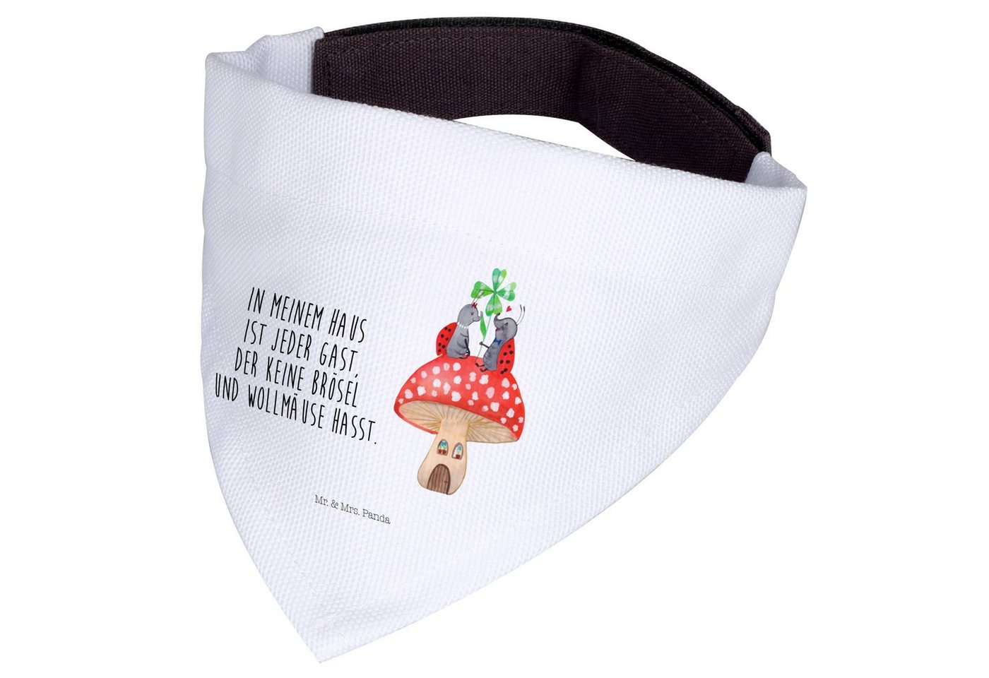Thumbnail - Mr. & Mrs. Panda Hundefliege Marienkäfer Fliegenpilz - Weiß - Geschenk, Wohnung, mittelgroße Hunde, Polyester, Elegantes...