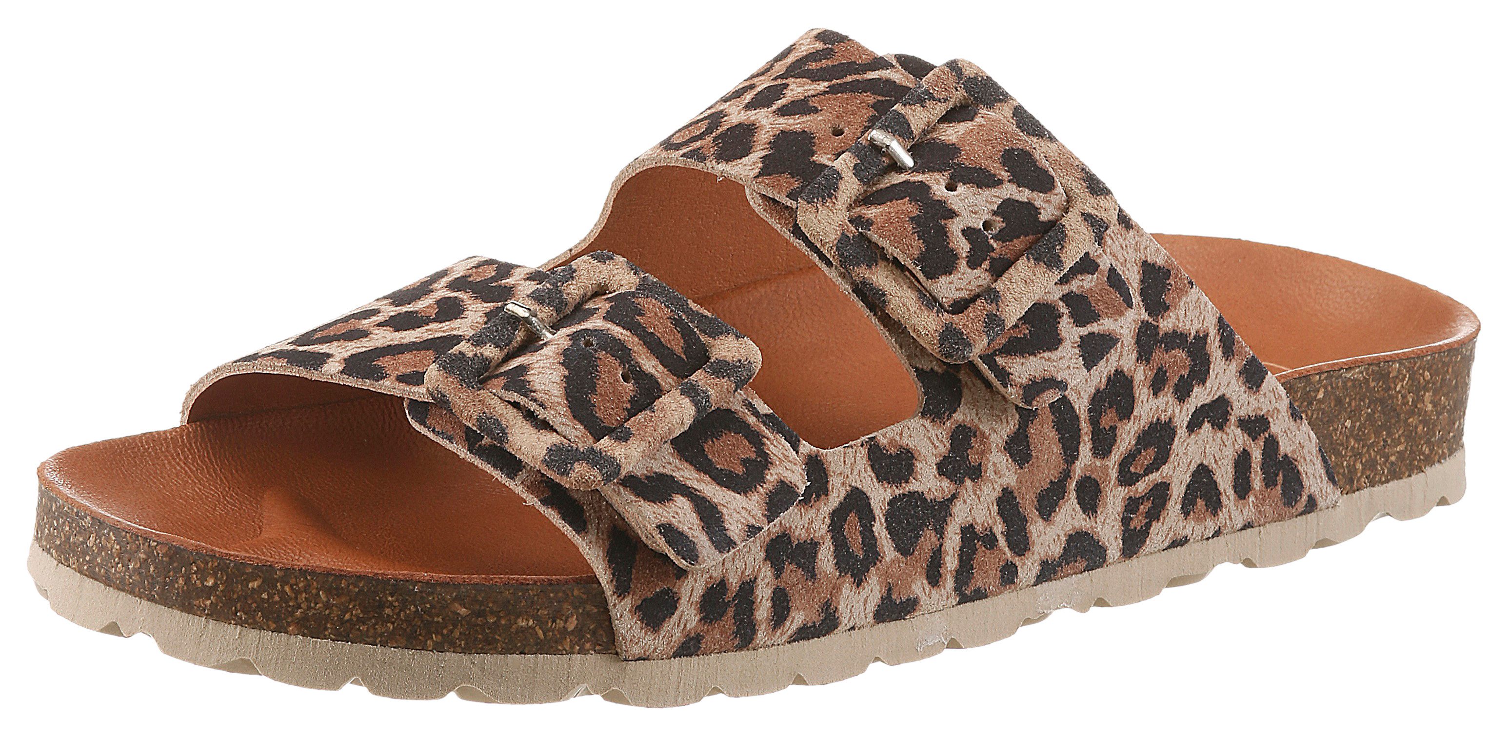 VERBENAS Randell Leopardo Pantolette, Sommerschuh, Schlappen, Hausschuh mit Softfußbett