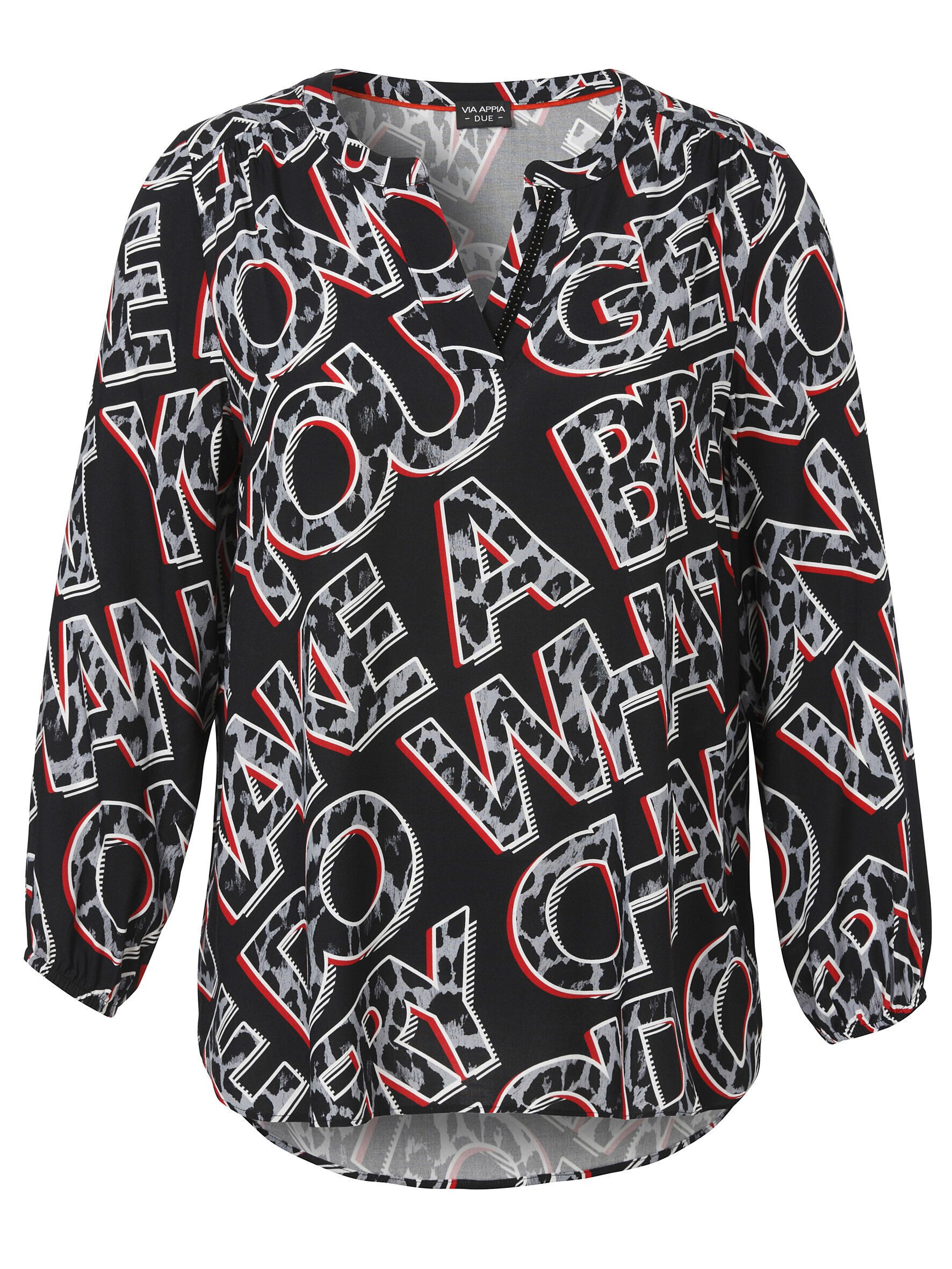 VIA APPIA DUE Tunika mit Letter-Print, große Größen günstig online kaufen
