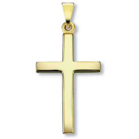 ONE ELEMENT Kettenanhänger Kreuz Anhänger aus 333 Gelbgold, Damen Gold Schmuck