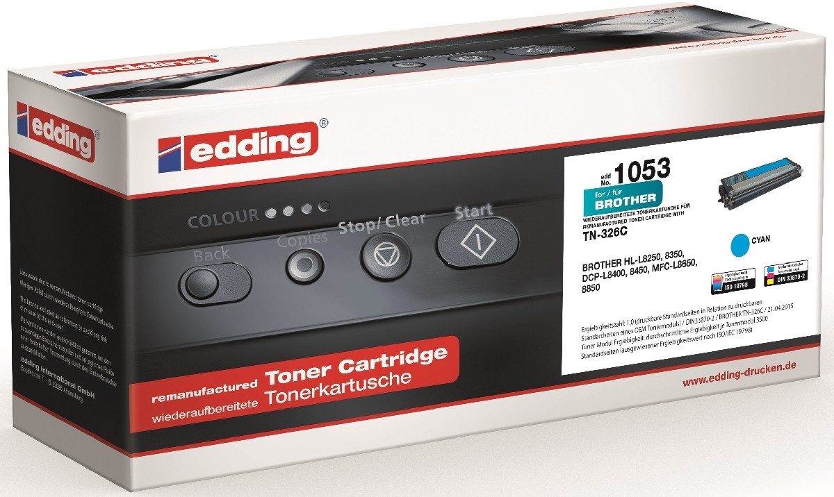 edding Tonerpatrone Tonerkartusche kompatibel mit Brother TN-326C cyan