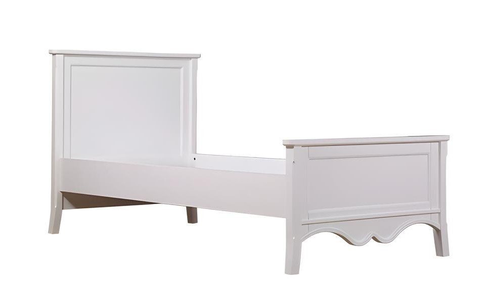 Xlmoebel Holzbett Bett aus Holz mit elegantem Design und getufteter Polsterung Sofort (Bett, 1-tlg., Holzbett weiß), Made in Europa