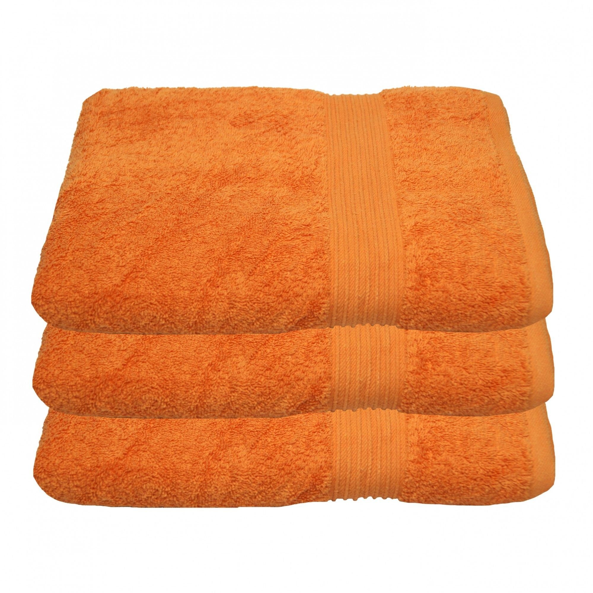3-Duschtücher-Orange-Duschtuch x Baumwolle Julie (3-St) 140 Julsen cm, Duschtücher 70