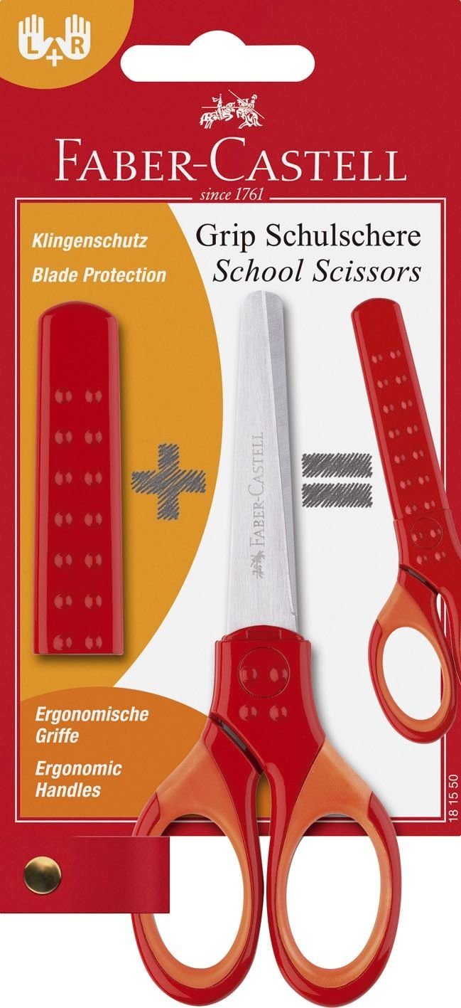 Universalschere FABER-CASTELL 181550 Schulschere GRIP - rot