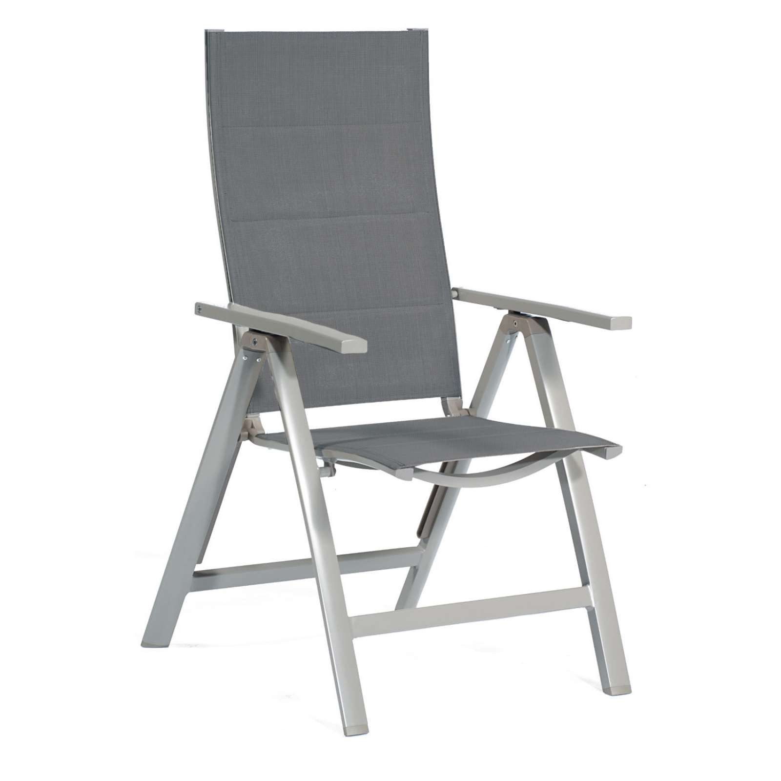 SonnenPartner Gartensessel Sunny Smart Concept Klappsessel silber / schwarz-silber