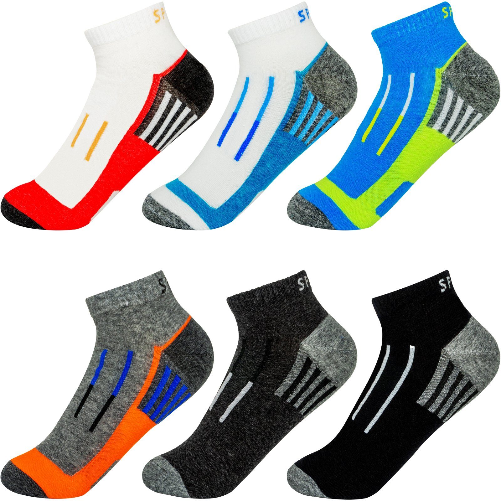 TEXEMP Sneakersocken Kurzsocken Quarter Paar (Packung, Füßlinge 12 Sport Halbsocken Damen & 12 Baumwolle Freizeit Socken Paar) Mehrfarbig Herren Sneaker