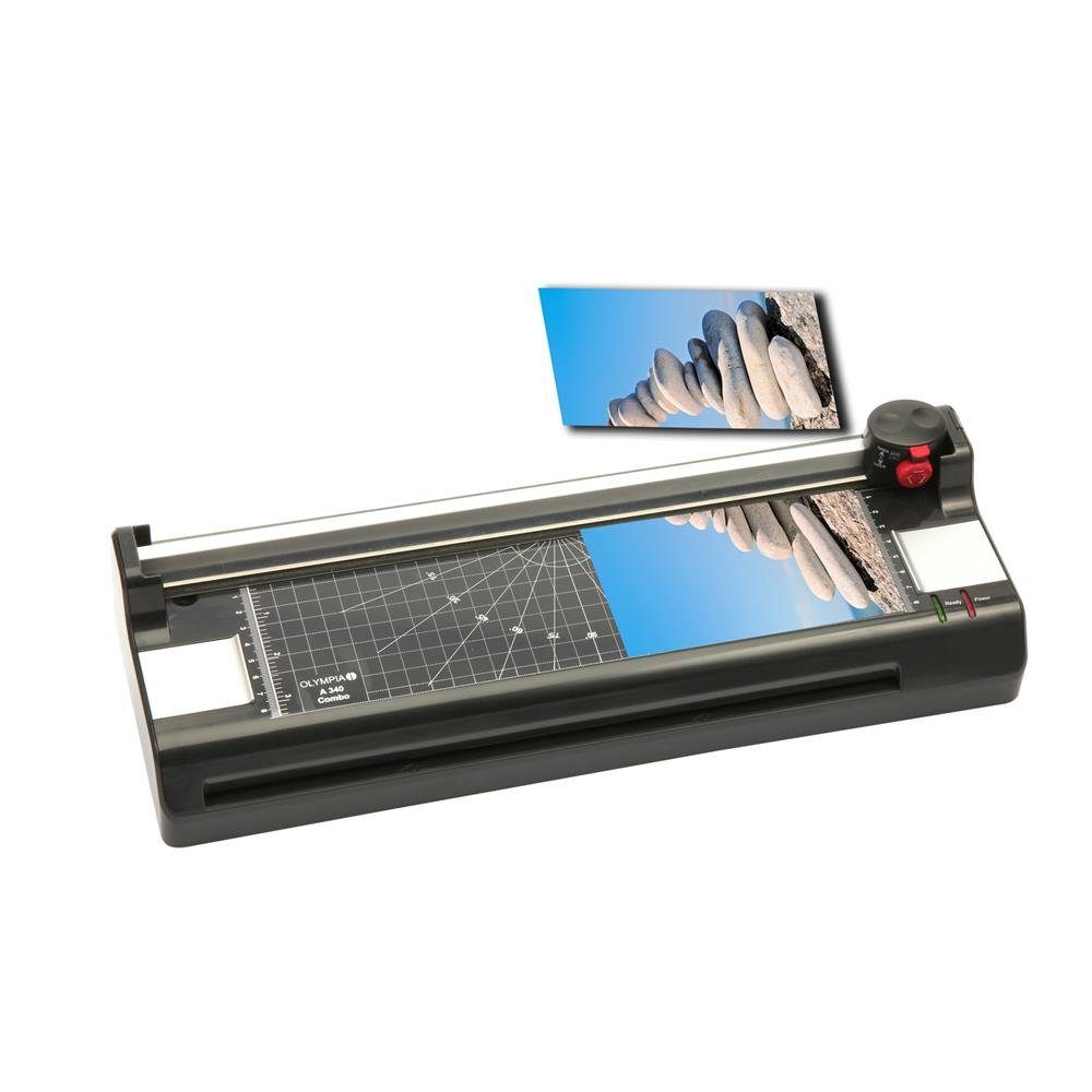 OLYMPIA OFFICE Laminiergerät A 340 Combo, 3in1 bis DIN A3 Laminiergerät Papier- Rollenschneider Eckenrunder