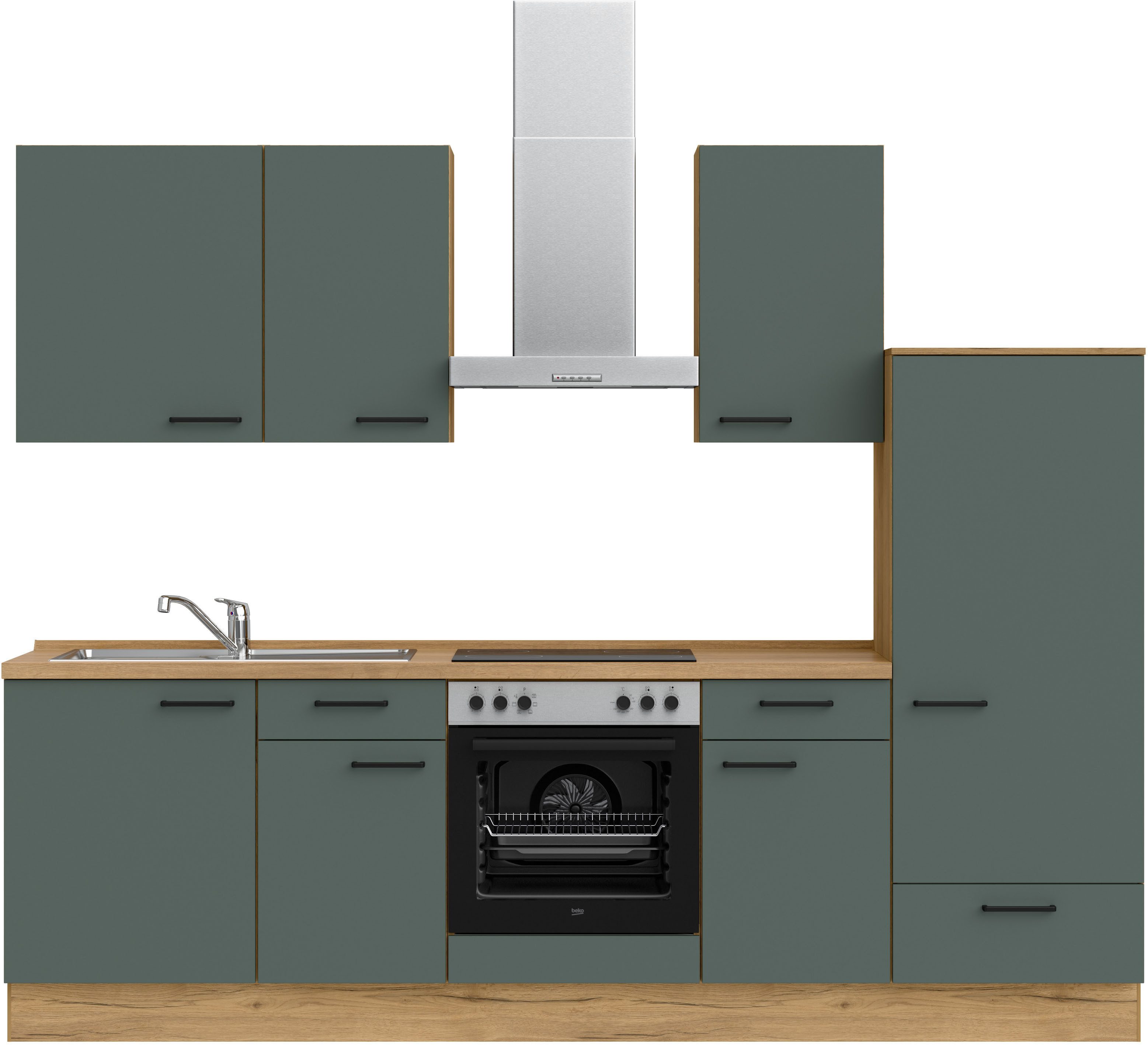 nobilia® Кухниzeile "Easytouch I", vormontiert, Ausrichtung wählbar, Breite 270 cm, wahlw. mit E-Geräten