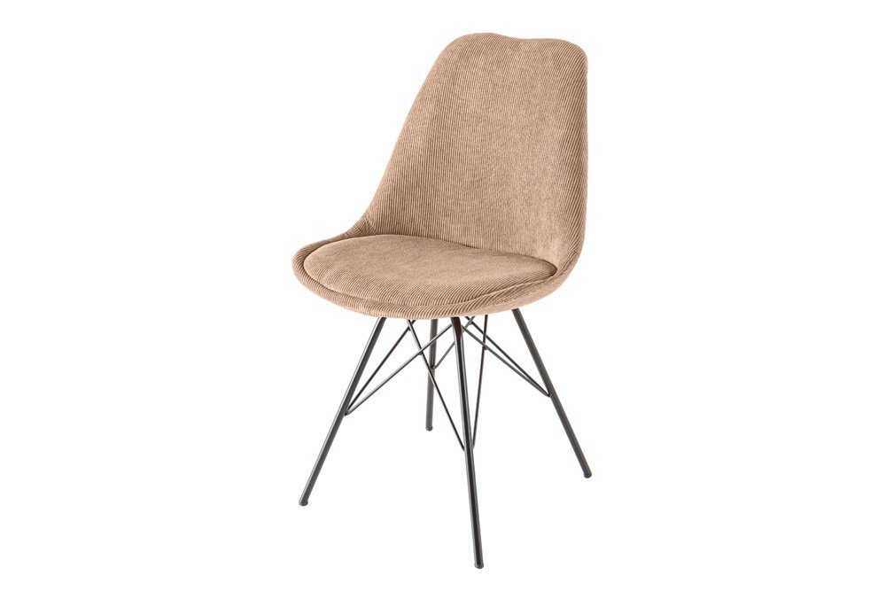 riess-ambiente Polsterstuhl SCANDINAVIA MEISTERSTÜCK · Wohnzimmer / Design schwarz · · braun 1 Metall (Einzelartikel, braun | St), braun Cord · Retro Esszimmer